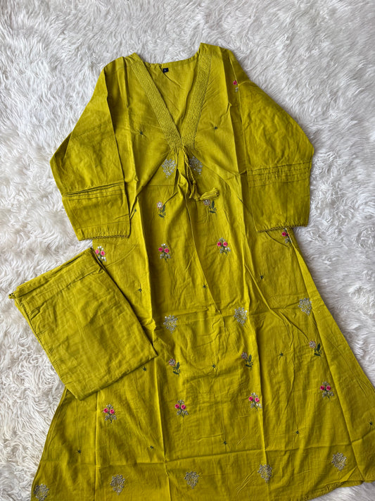 Cotton FLARE Kurti Pant Set