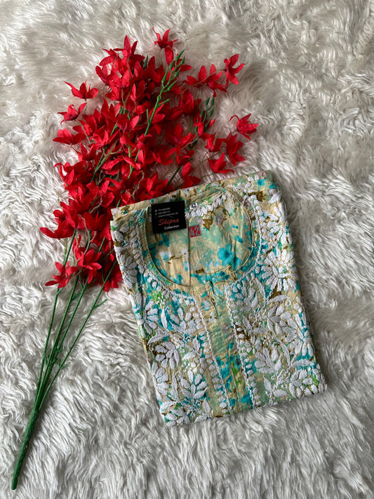 Mul Cotton Chikankari kurti