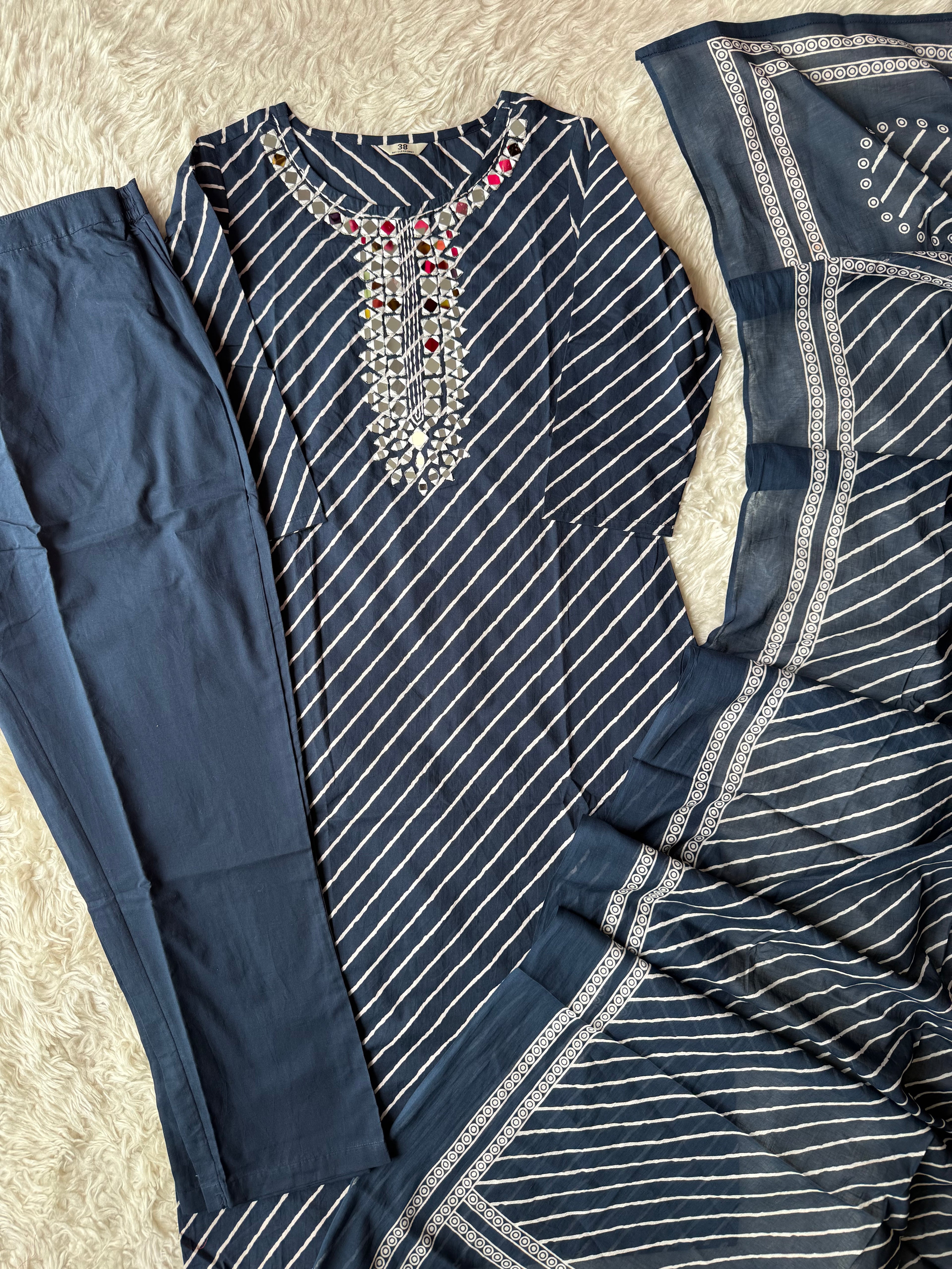 Premium Cotton Lehariya Set