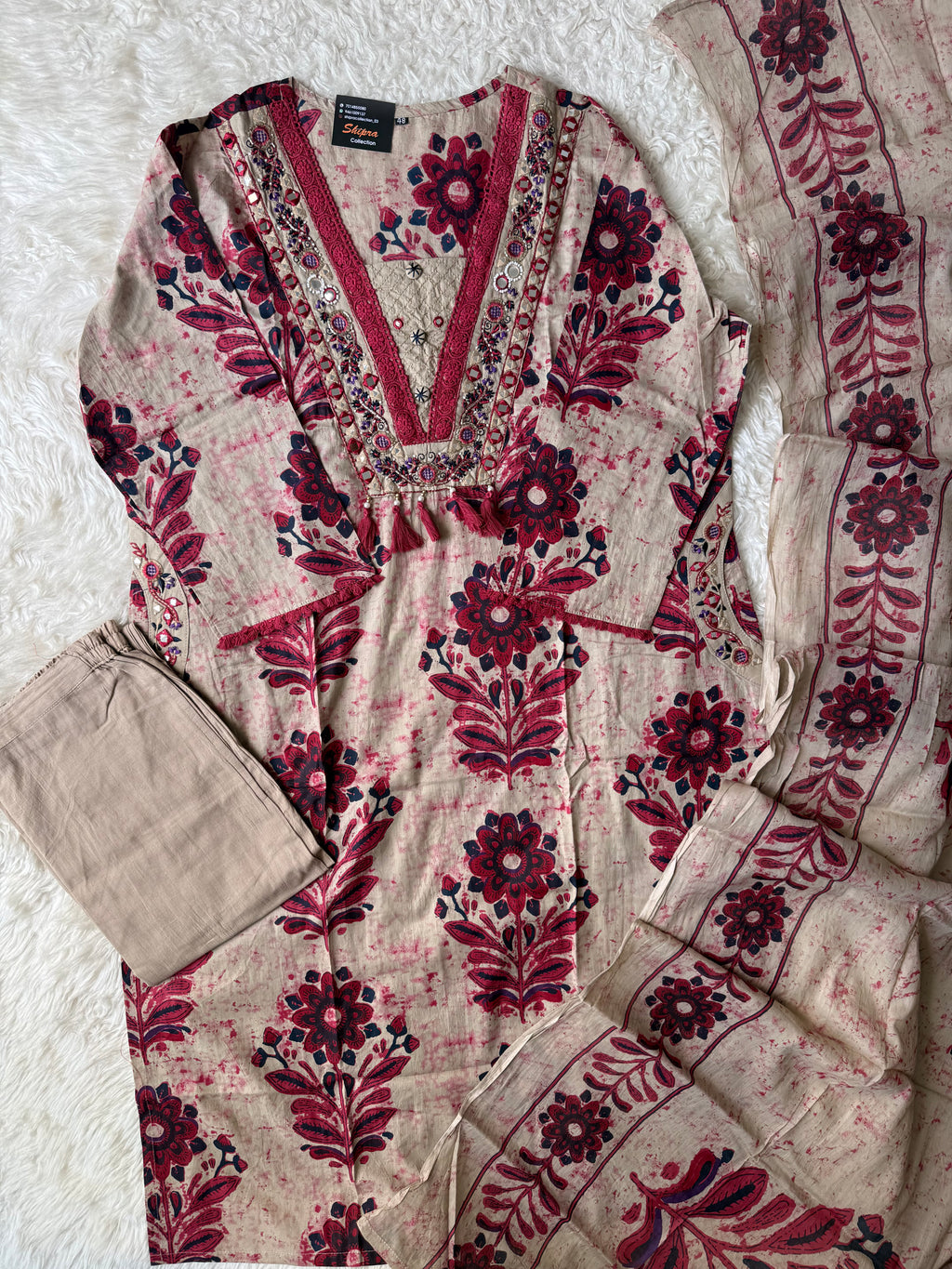 Premium Cotton Kurti Pant Dupatta Set