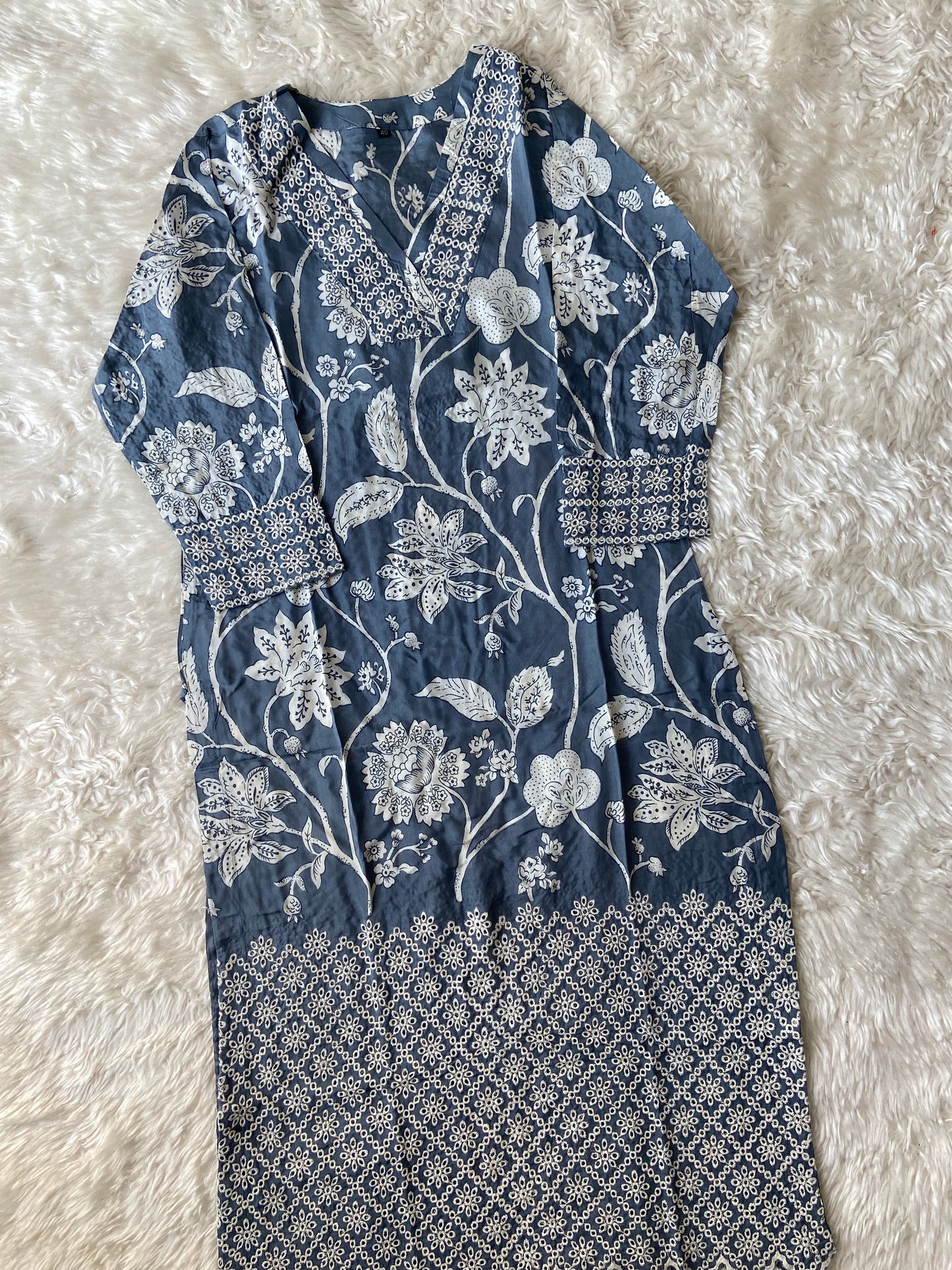 Crepe Silk Kurti Pant Dupatta Set