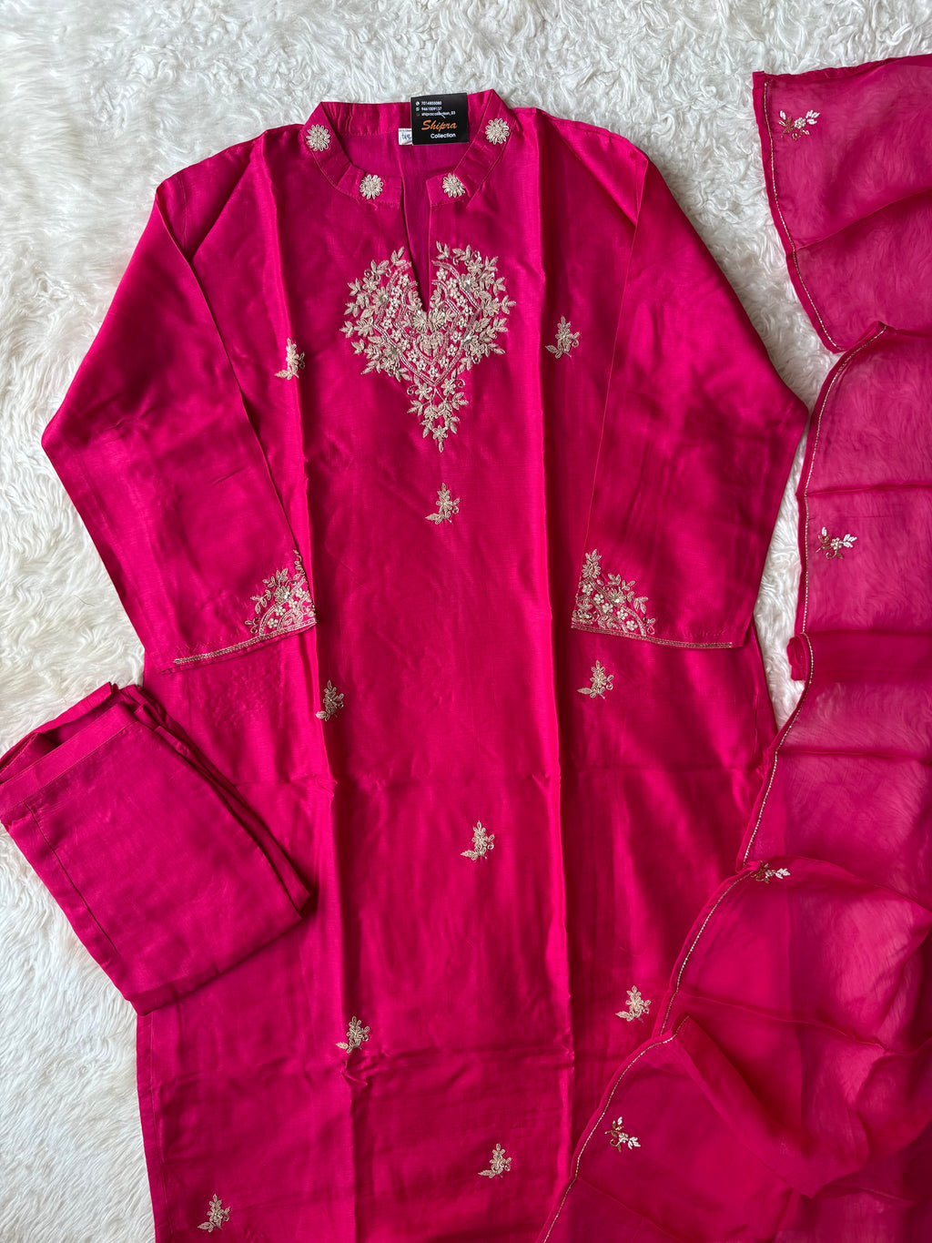 “Plus Size” Dola Silk Kurti Pant Dupatta Set