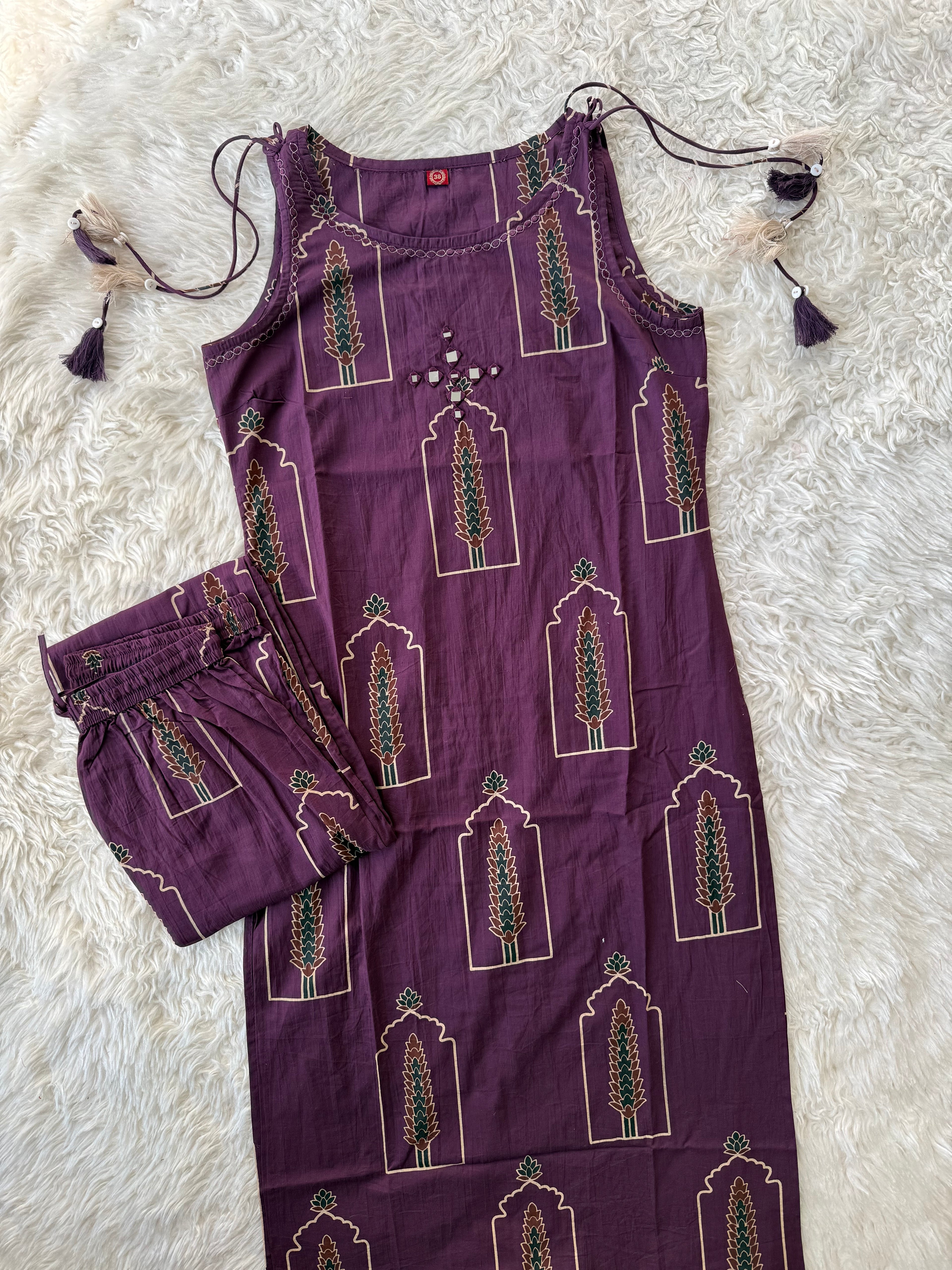 Pure Cotton Sleeveless Co-ord Set