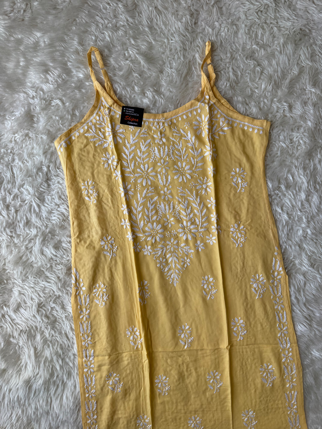 Heavy Rayon Strap Chikankari kurti