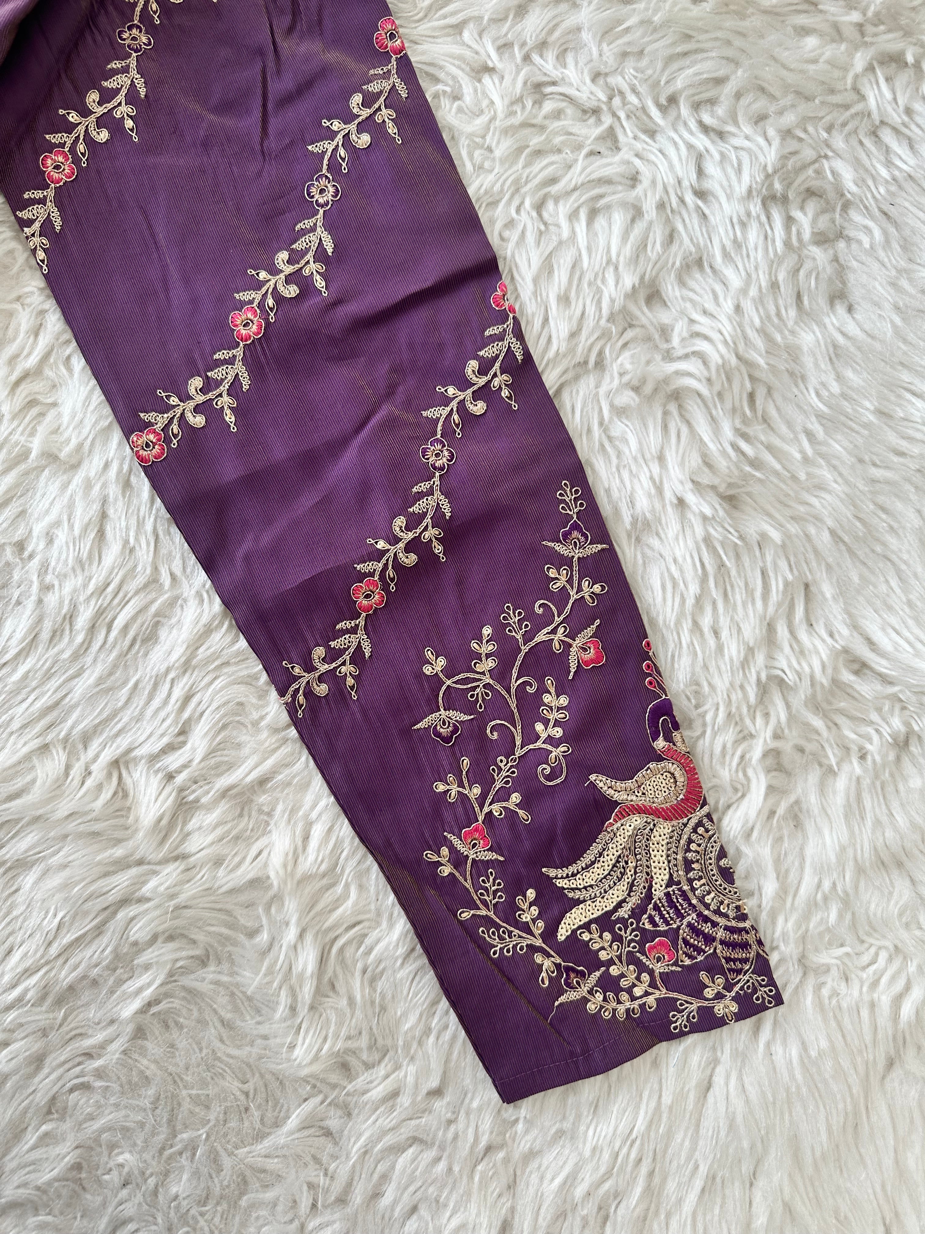 Pure Muslin Silk Flare Kurti Pant Dupatta Set