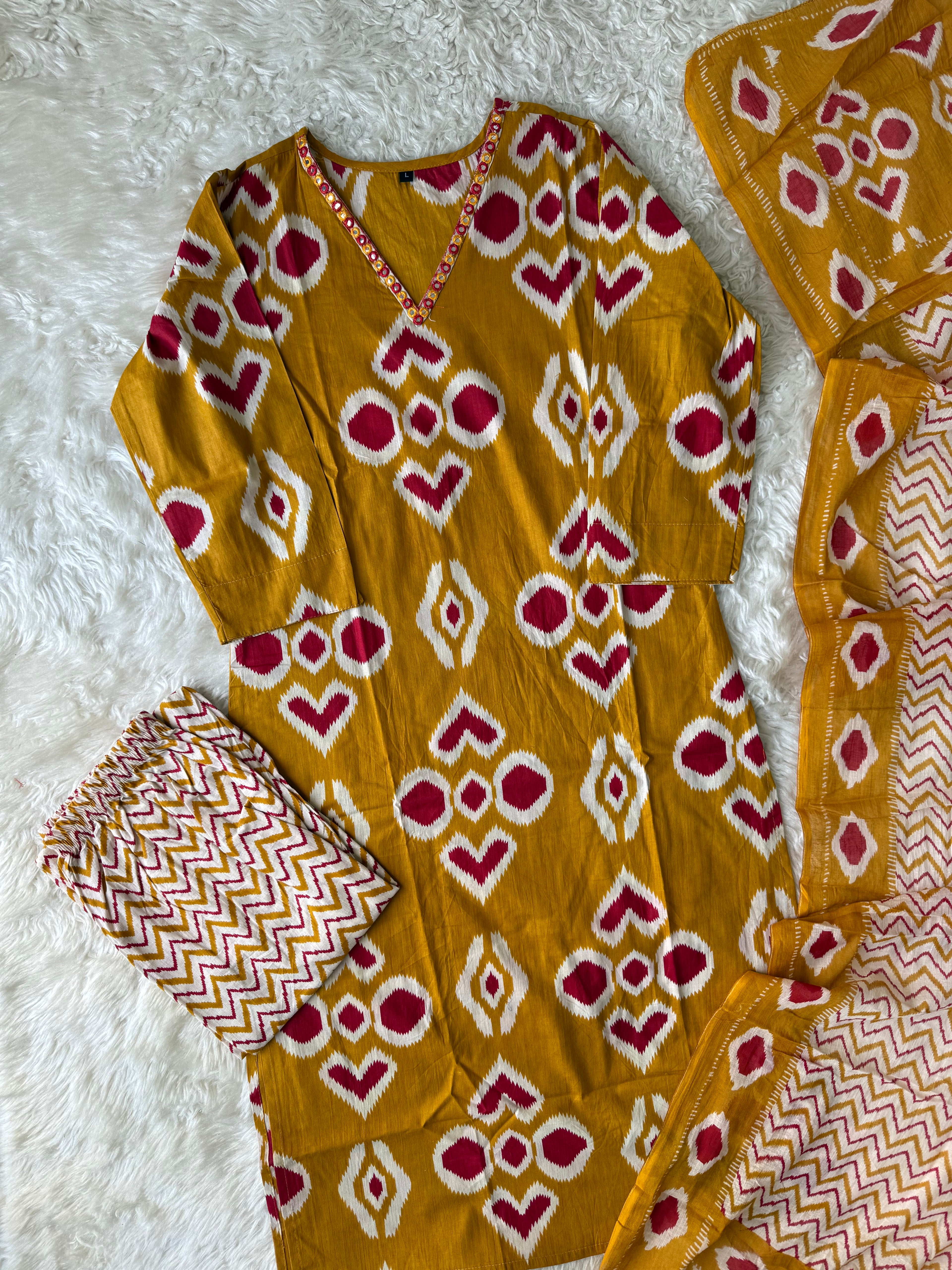 Budget Friendly Kurti Pant Dupatta Set