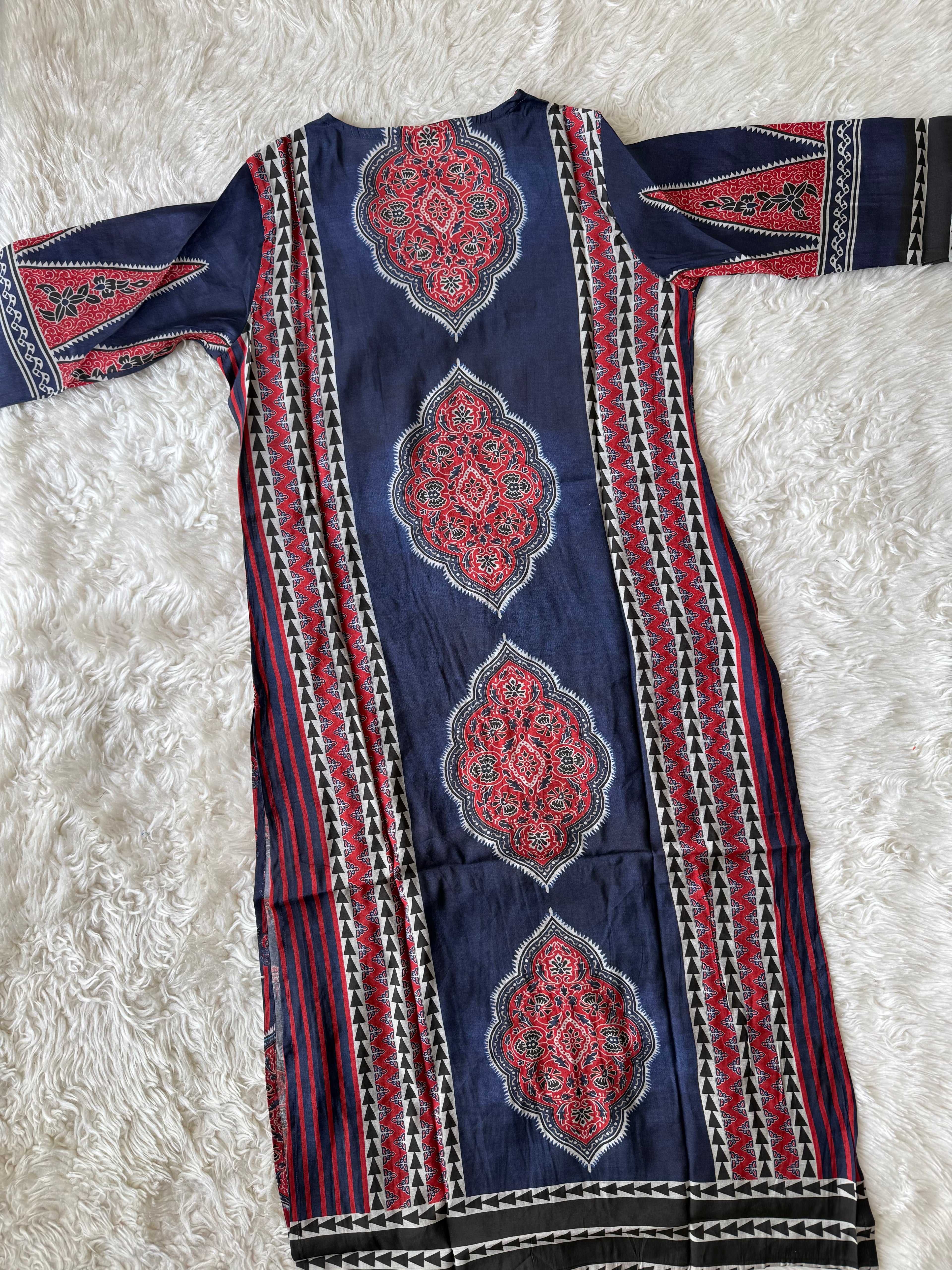 Pure Muslin Silk Kurti Pant Dupatta Set