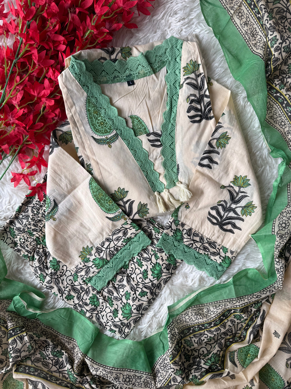 Budget Friendly Kurti Pant Dupatta Set