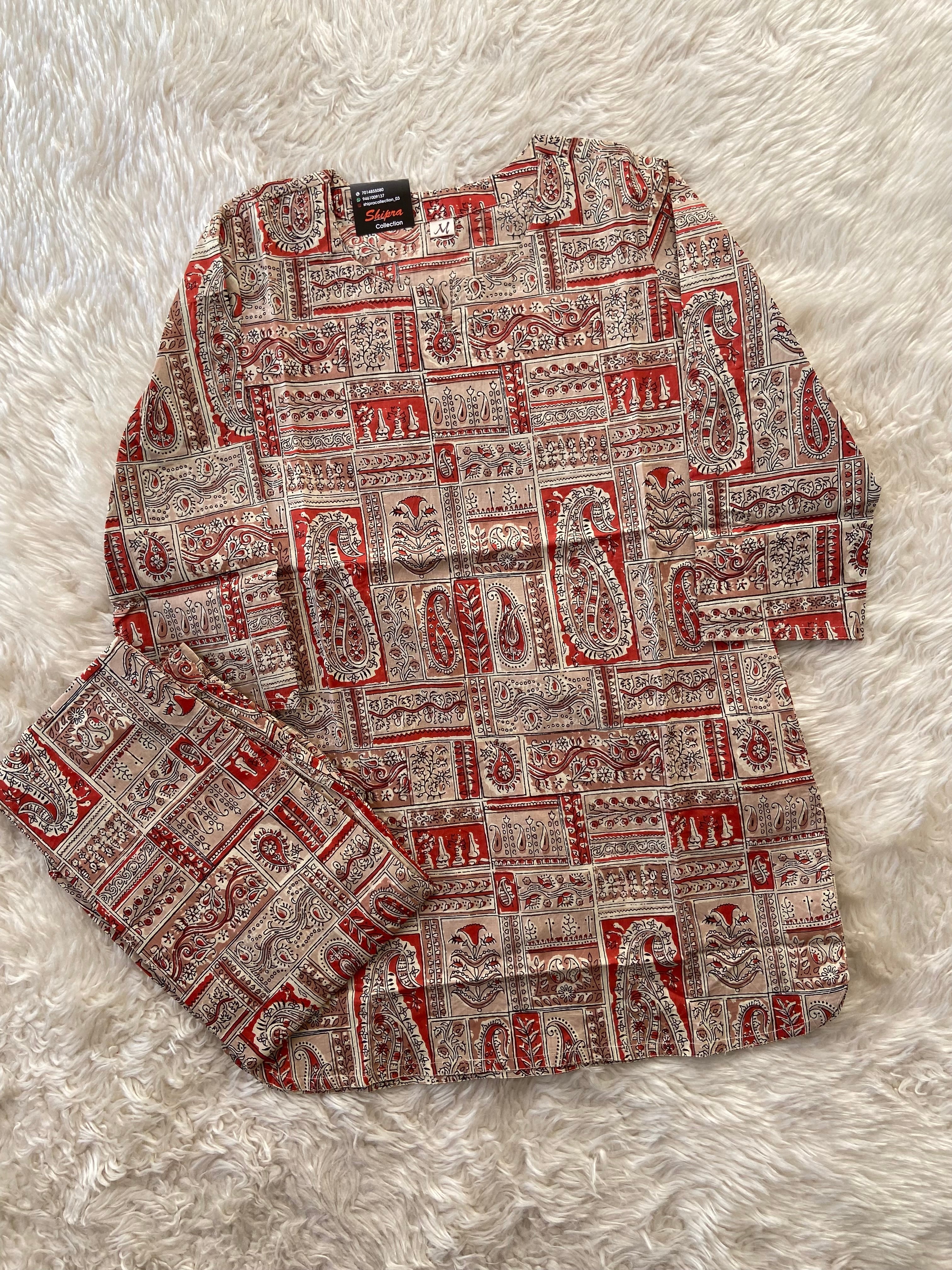 Premium Cotton Kalamkari Print Lounge Wear