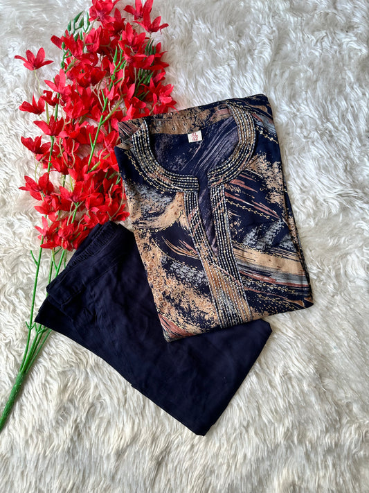 Soft Rayon Kurti Pant Set