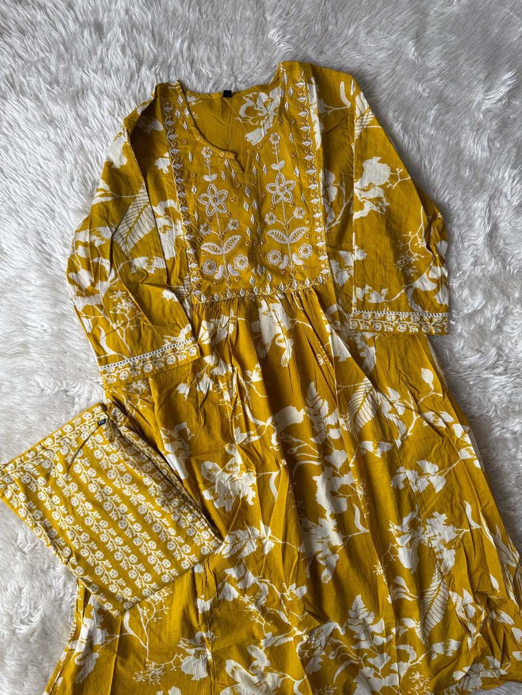 Cotton Flare Kurti Pant Set