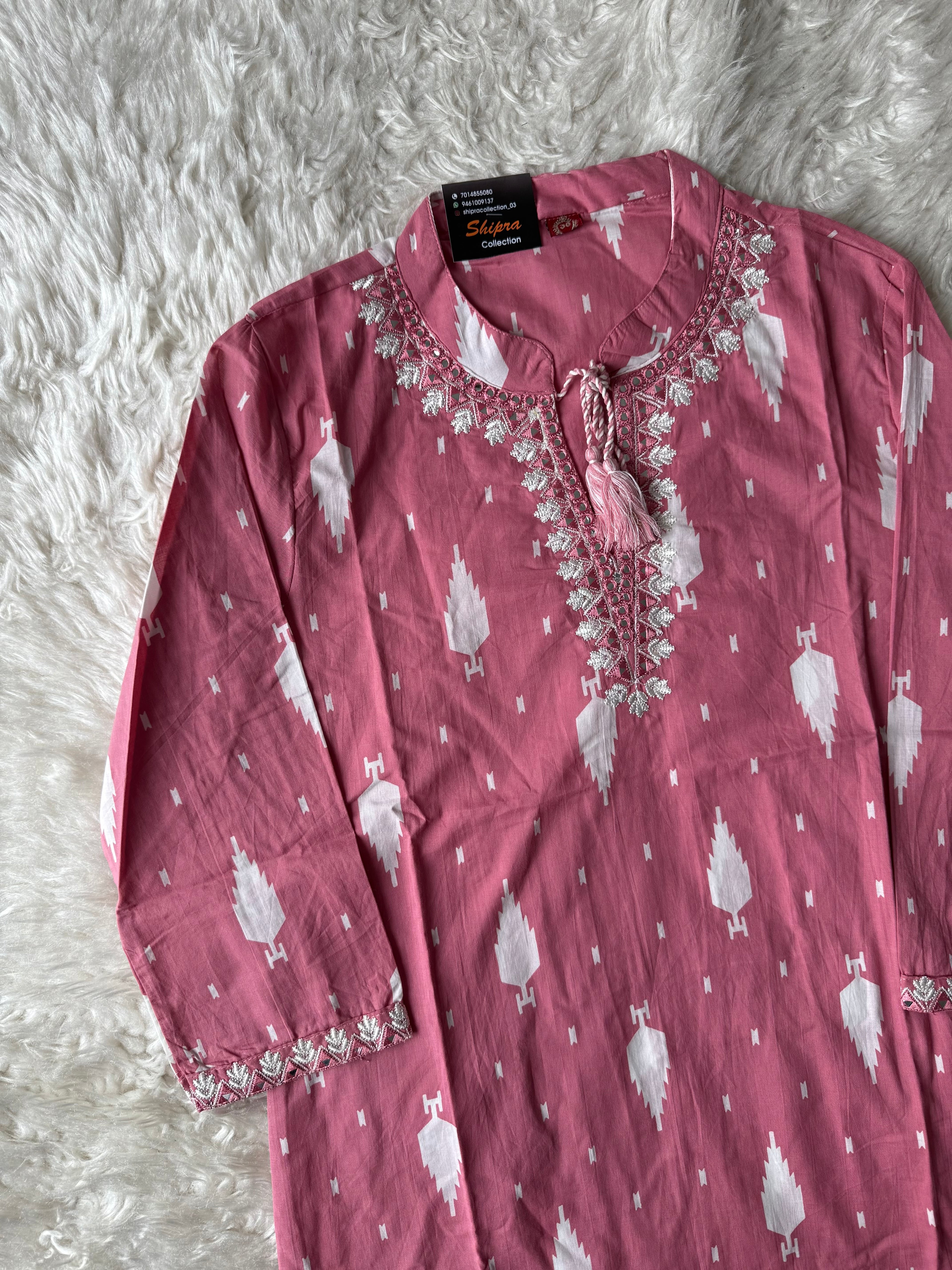Pure Cotton Kurti Pant Dupatta Set