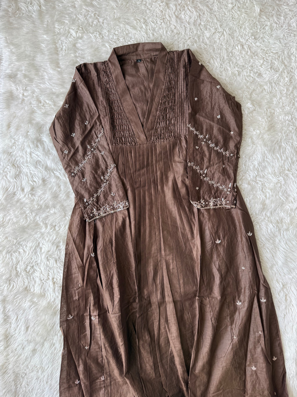 Mul Chanderi Kurti Pant Dupatta Set
