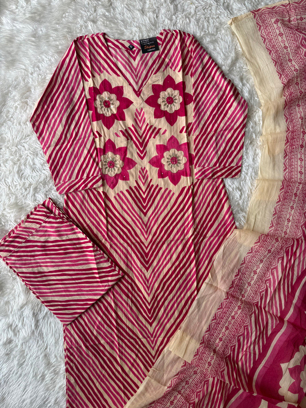 Premium Cotton Kurti Pant Dupatta Set