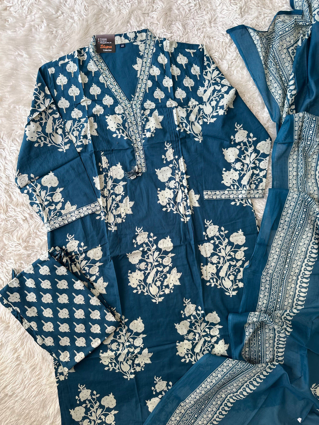 Premium Cotton Kurti Pant Cotton Dupatta Set