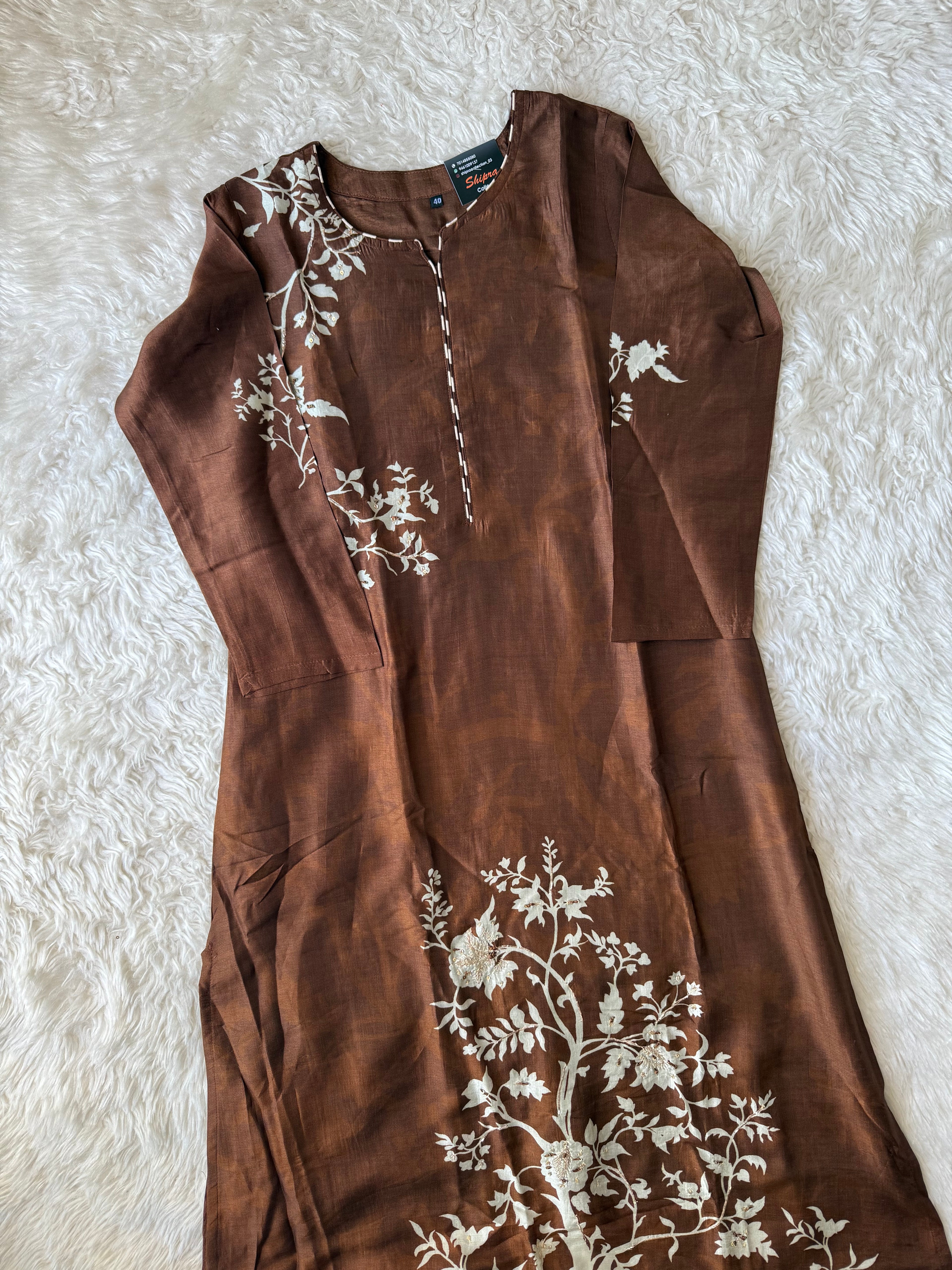 Tussar Silk Kurti Pant Dupatta Set