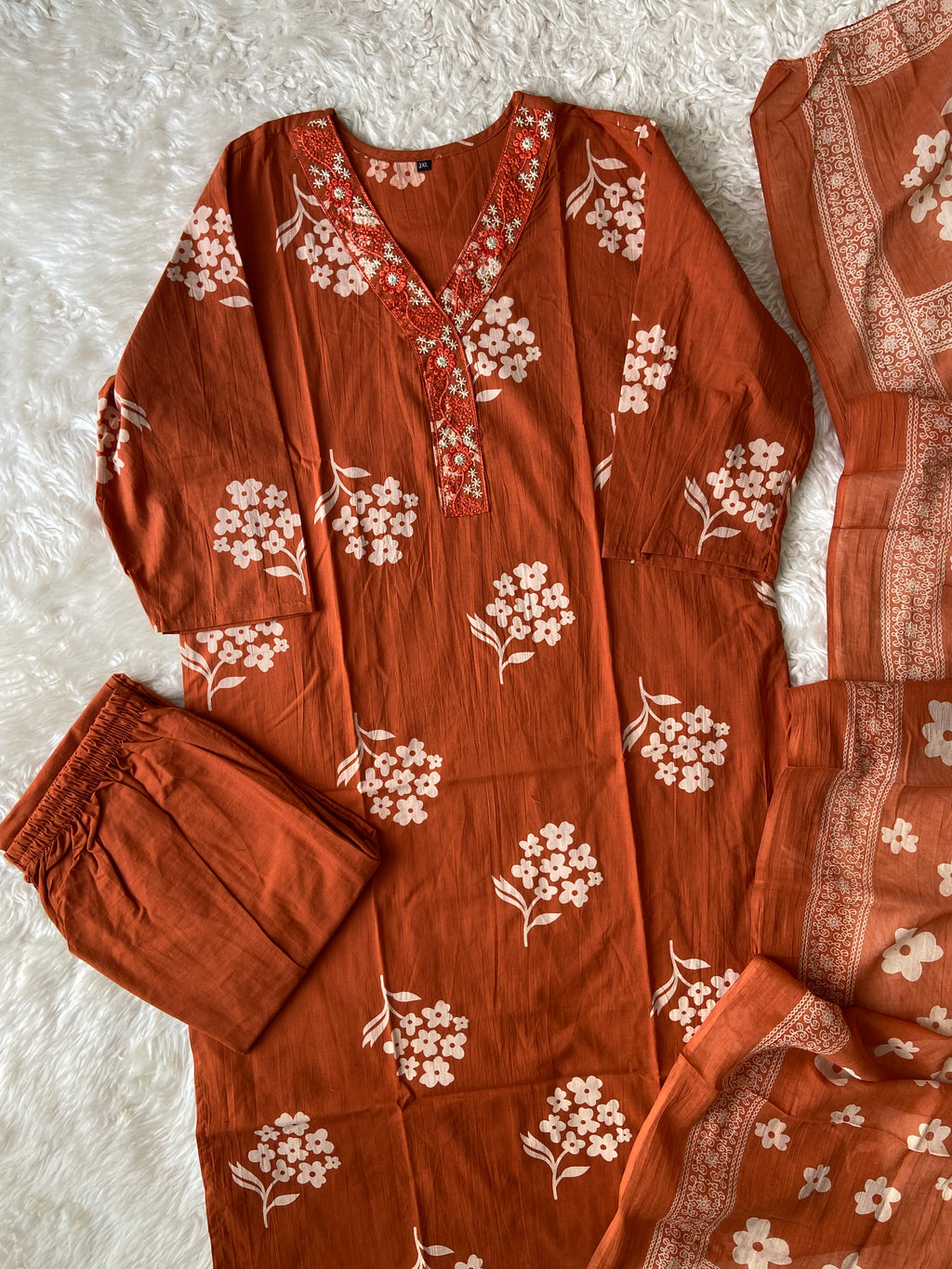Budget Friendly Kurti Pant Dupatta Set