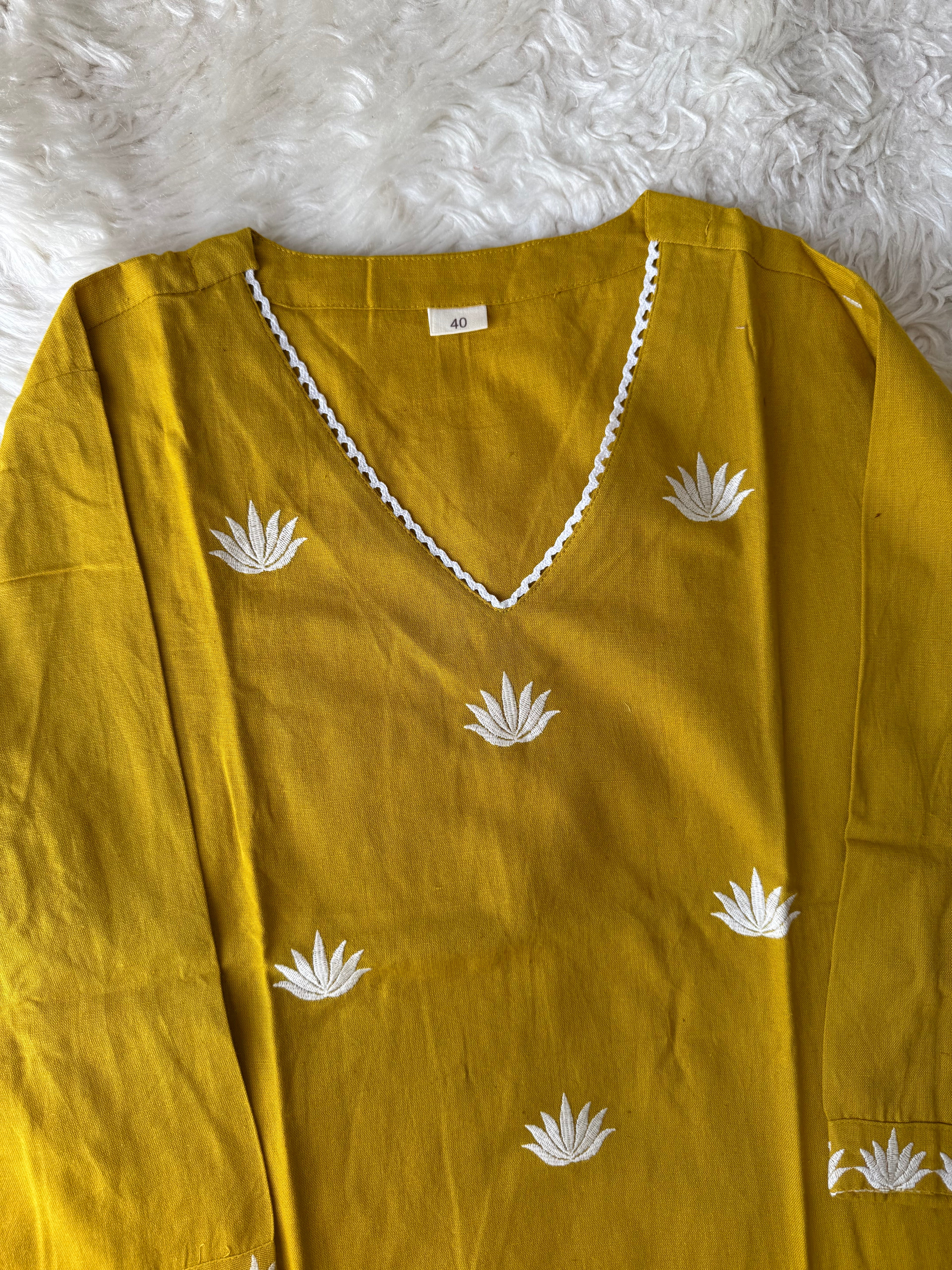 Khadi Cotton Kurti Pant Dupatta Set