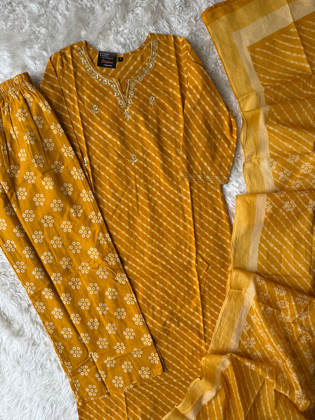 Premium Cotton Lehariya Set