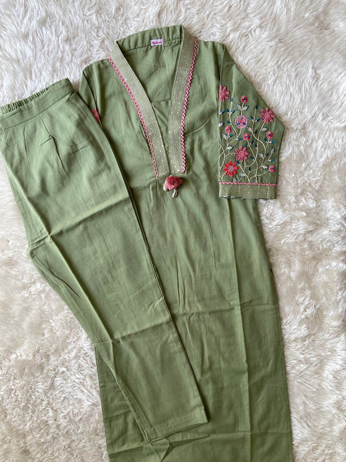 Khadi Cotton Kurti Pant Set