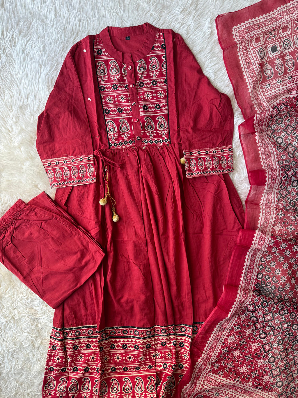 Budget Friendly Kurti Pant Dupatta Set