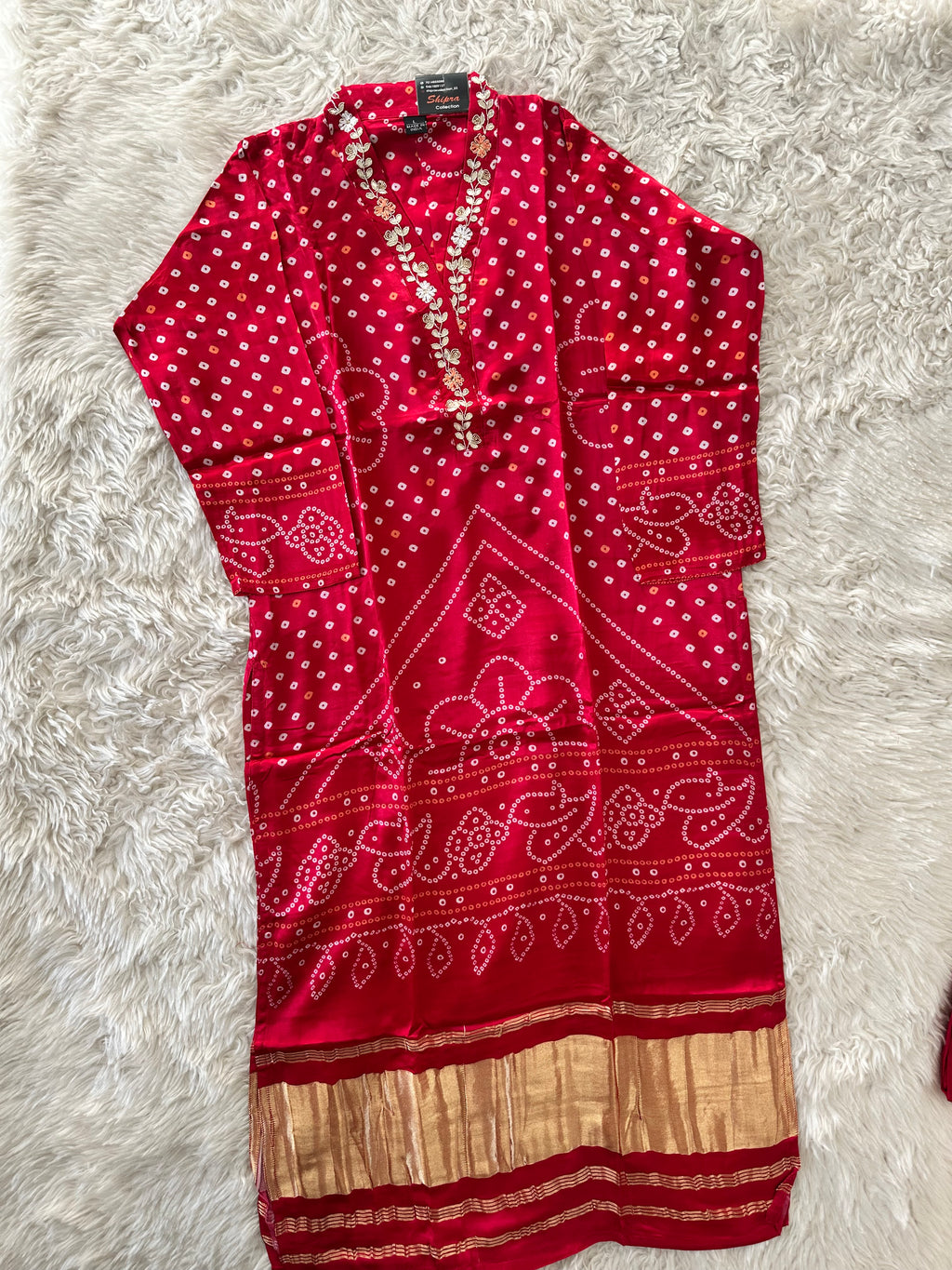 Gazi Silk Kurti Pant Dupatta Set