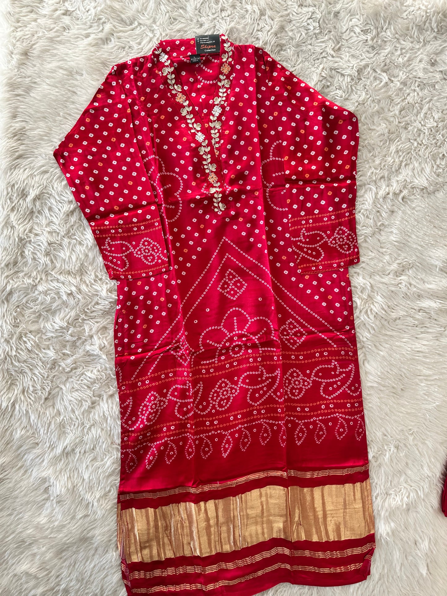 Gazi Silk Kurti Pant Dupatta Set