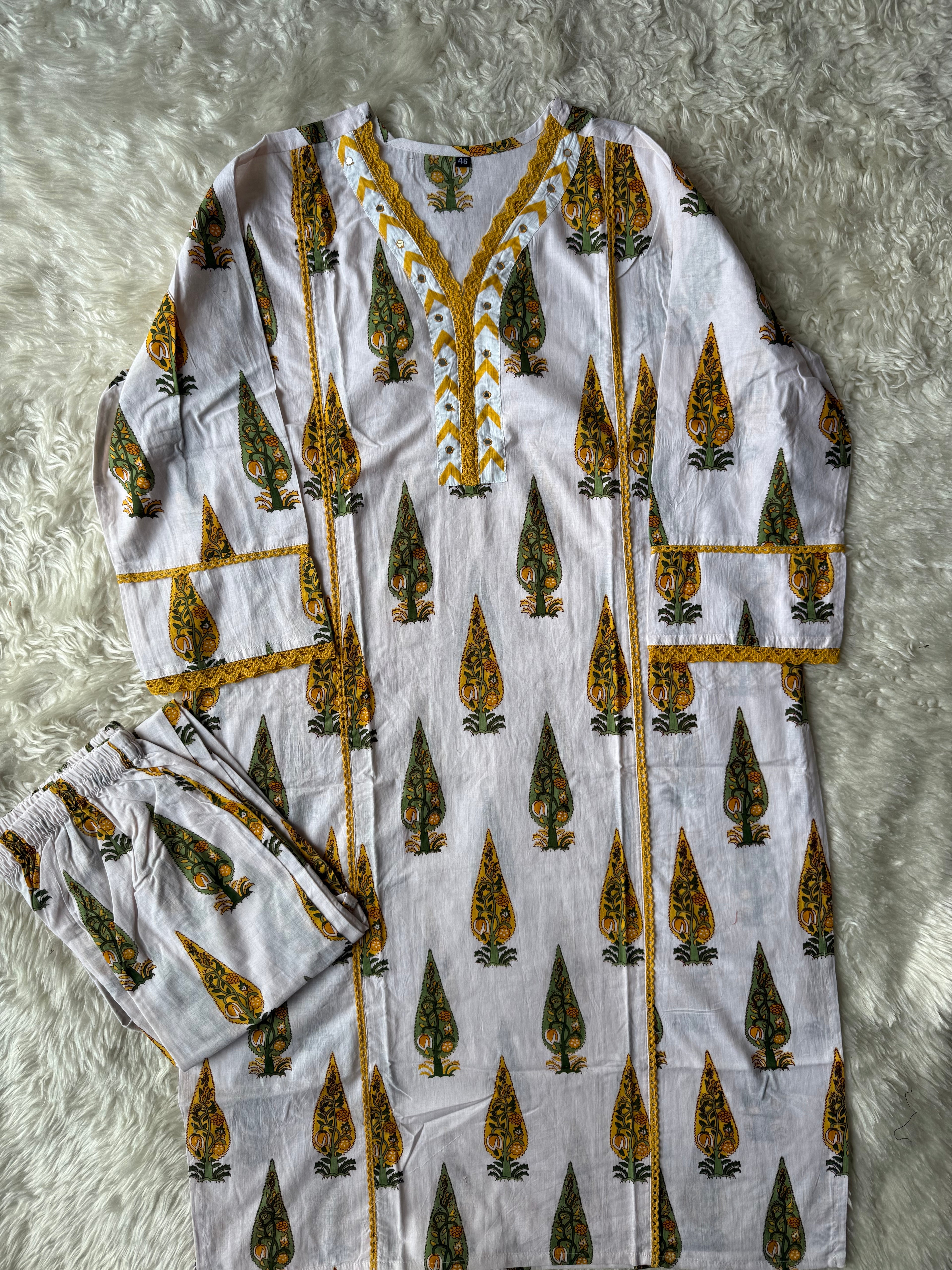 Cotton Kurti Pant Set