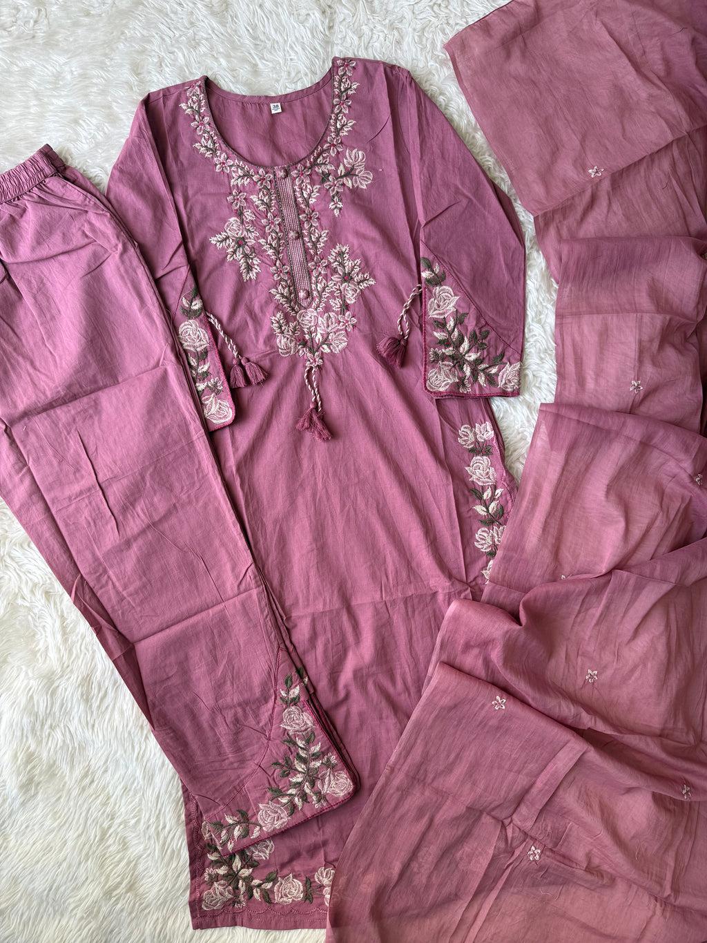 Premium Cotton Kurti Pant Dupatta Set