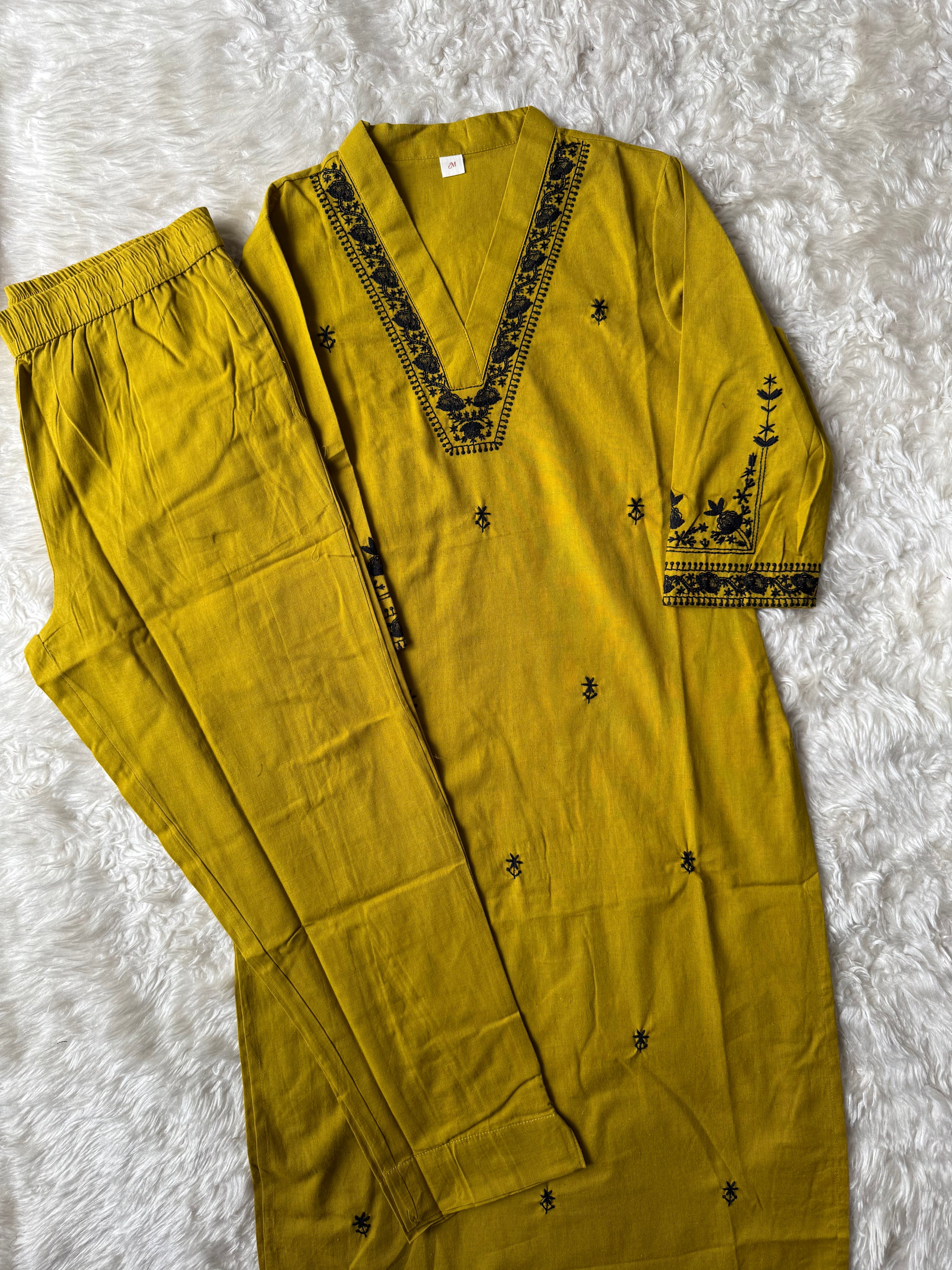 Khadi Cotton Kurti Pant Set