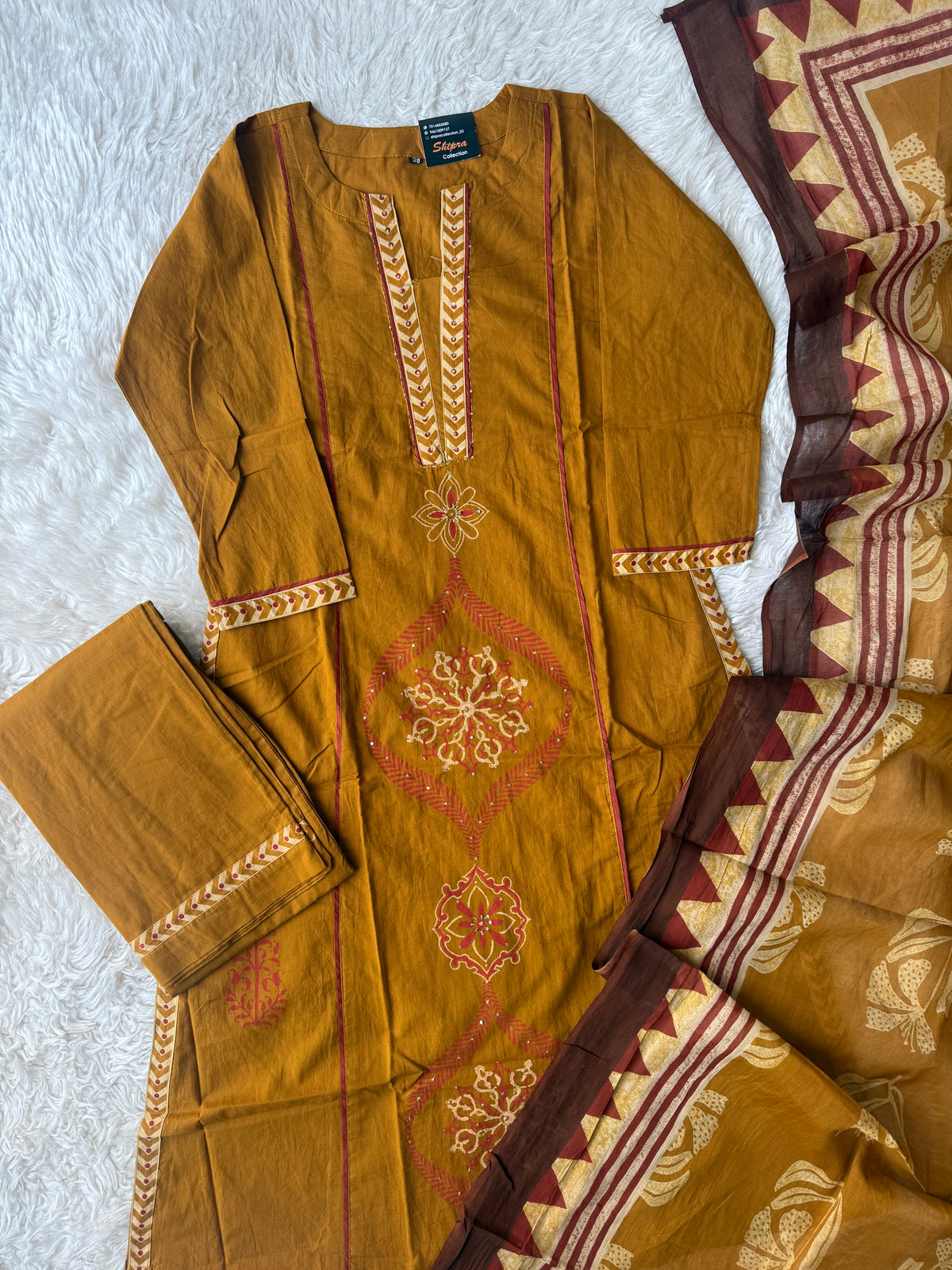 Premium Cotton Kurti Pant Dupatta Set