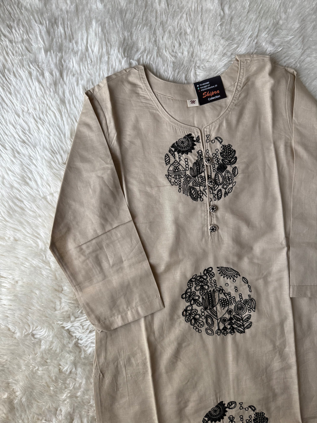 Slub Cotton Kurti Pant Set