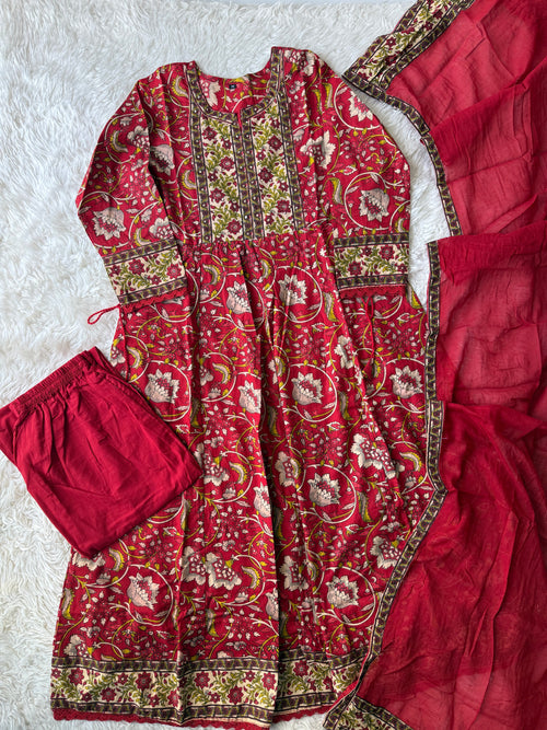 Budget Friendly FLARE Kurti Pant Dupatta Set