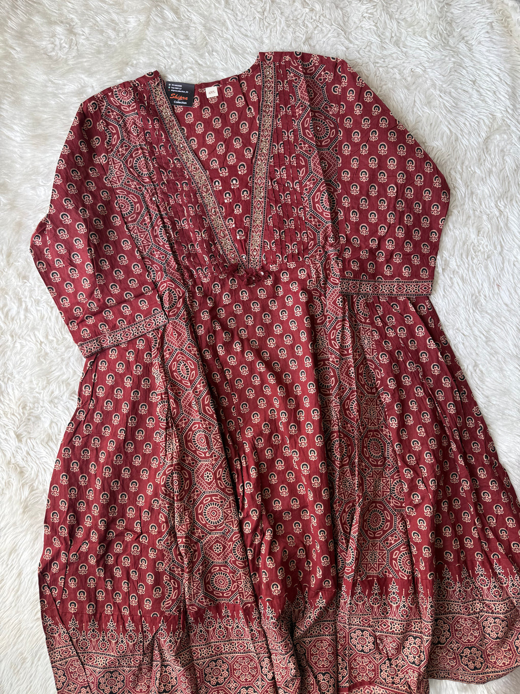 Premium Cotton FLARE Kurti Pant Dupatta Set