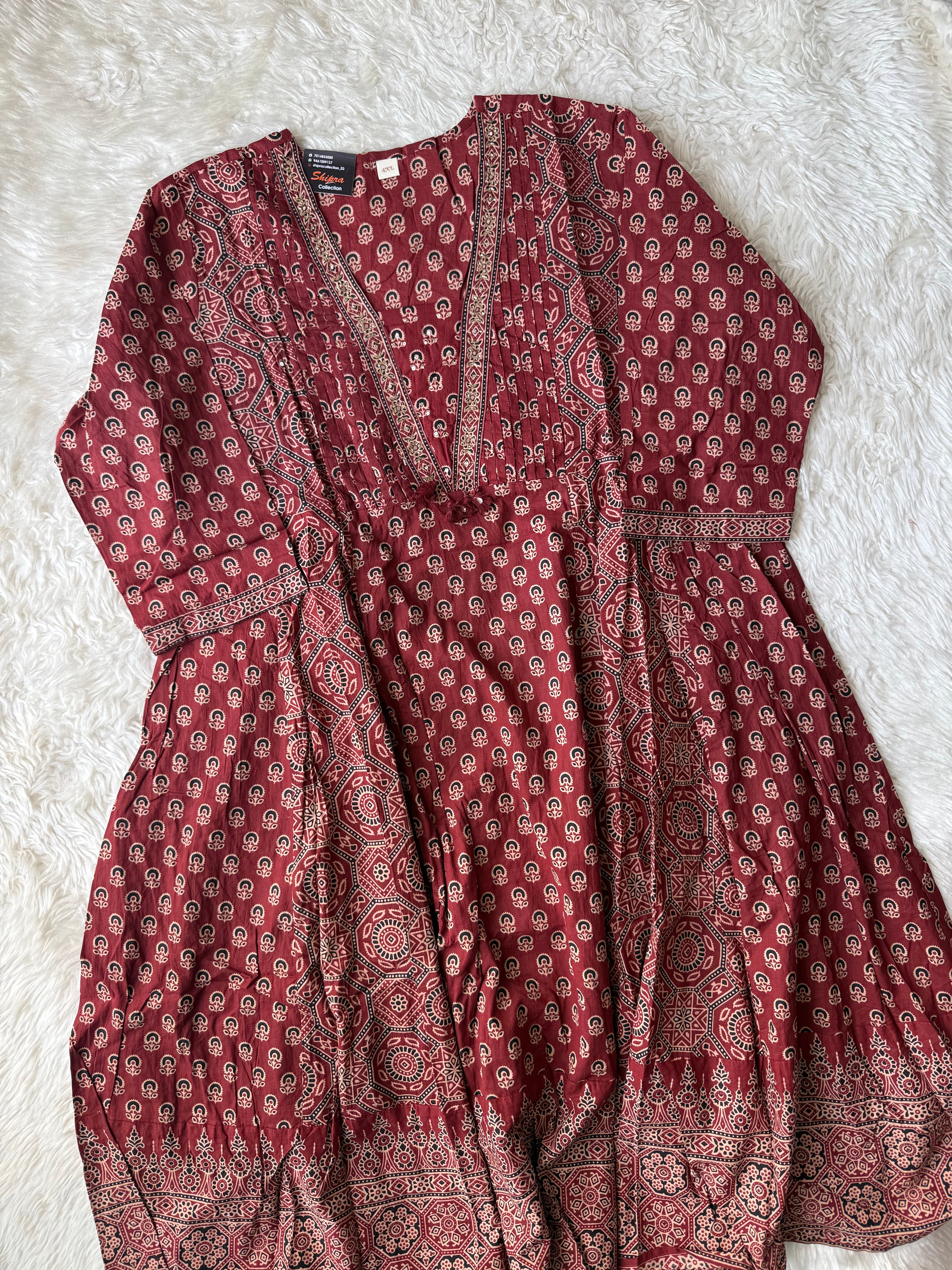 Premium Cotton FLARE Kurti Pant Dupatta Set