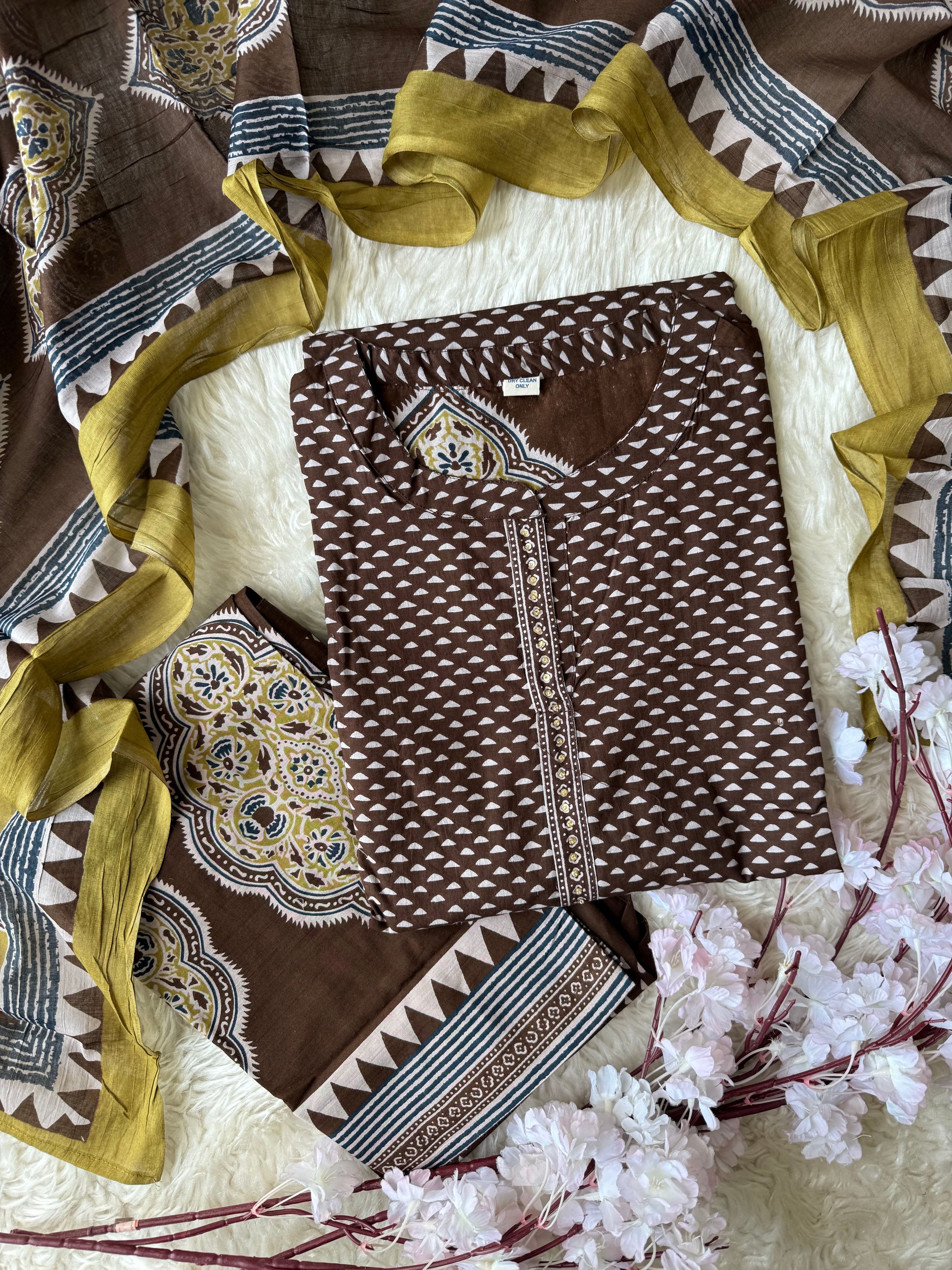 Premium Cotton Kurti Pant Dupatta Set