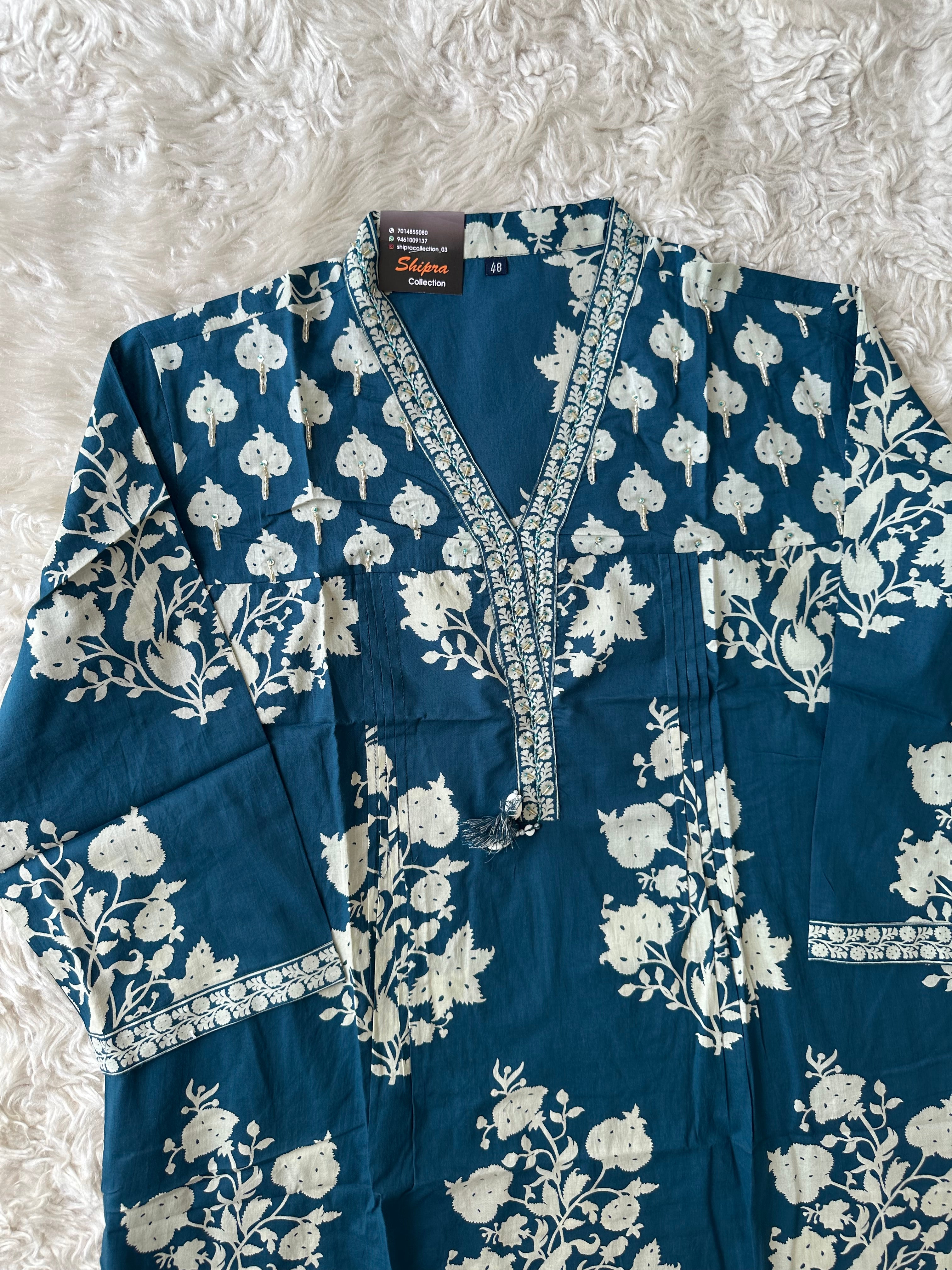 Premium Cotton Kurti Pant Cotton Dupatta Set