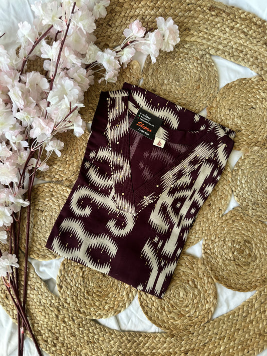 Heavy Rayon V- Neck Kurti