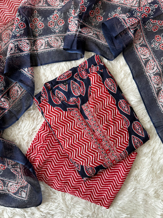 Budget Friendly Kurti Pant Dupatta Set