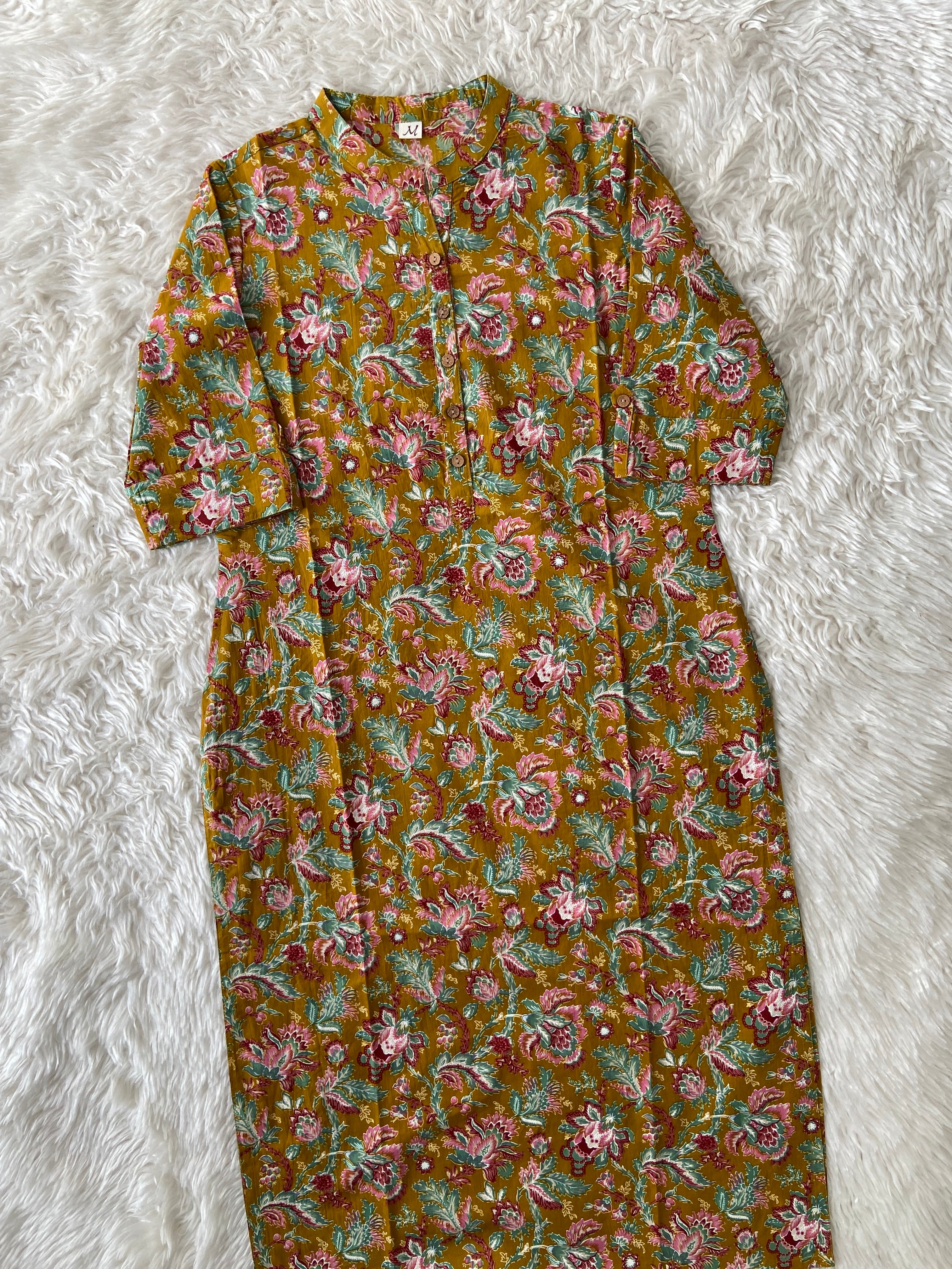 Premium Cotton Elbow Sleeves Kurti