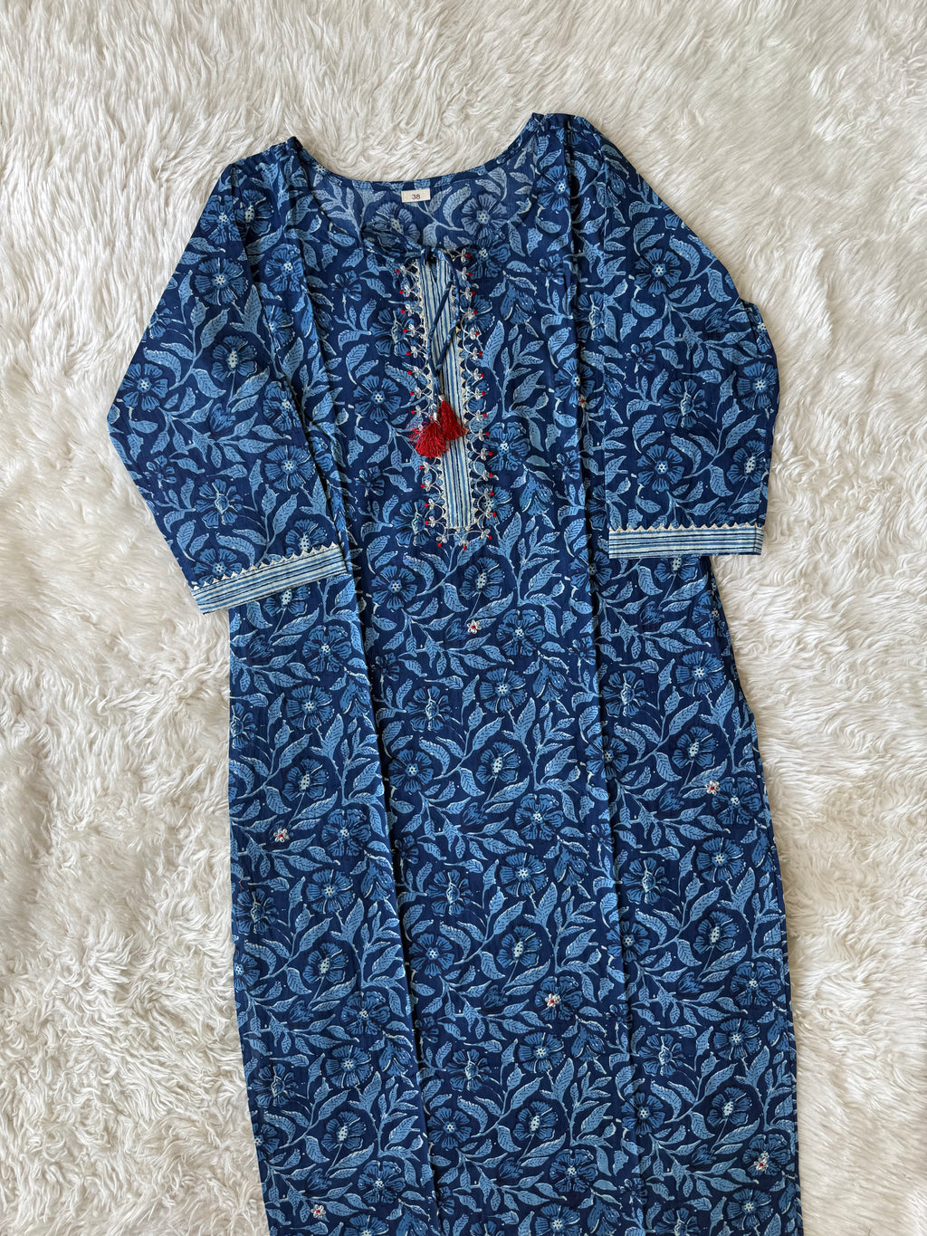 Breathable Cotton Kurti Pant Cotton Dupatta Set