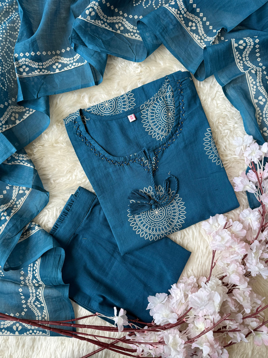 Premium Cotton Kurti Pant Dupatta Set
