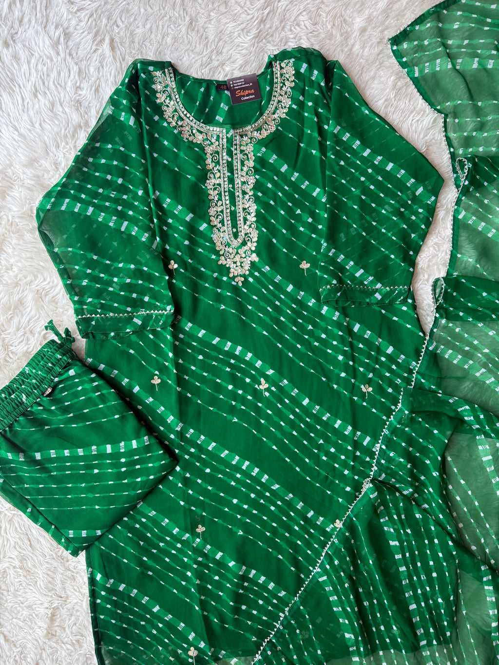 “Plus Size” Georgette Kurti Plazo Dupatta Set
