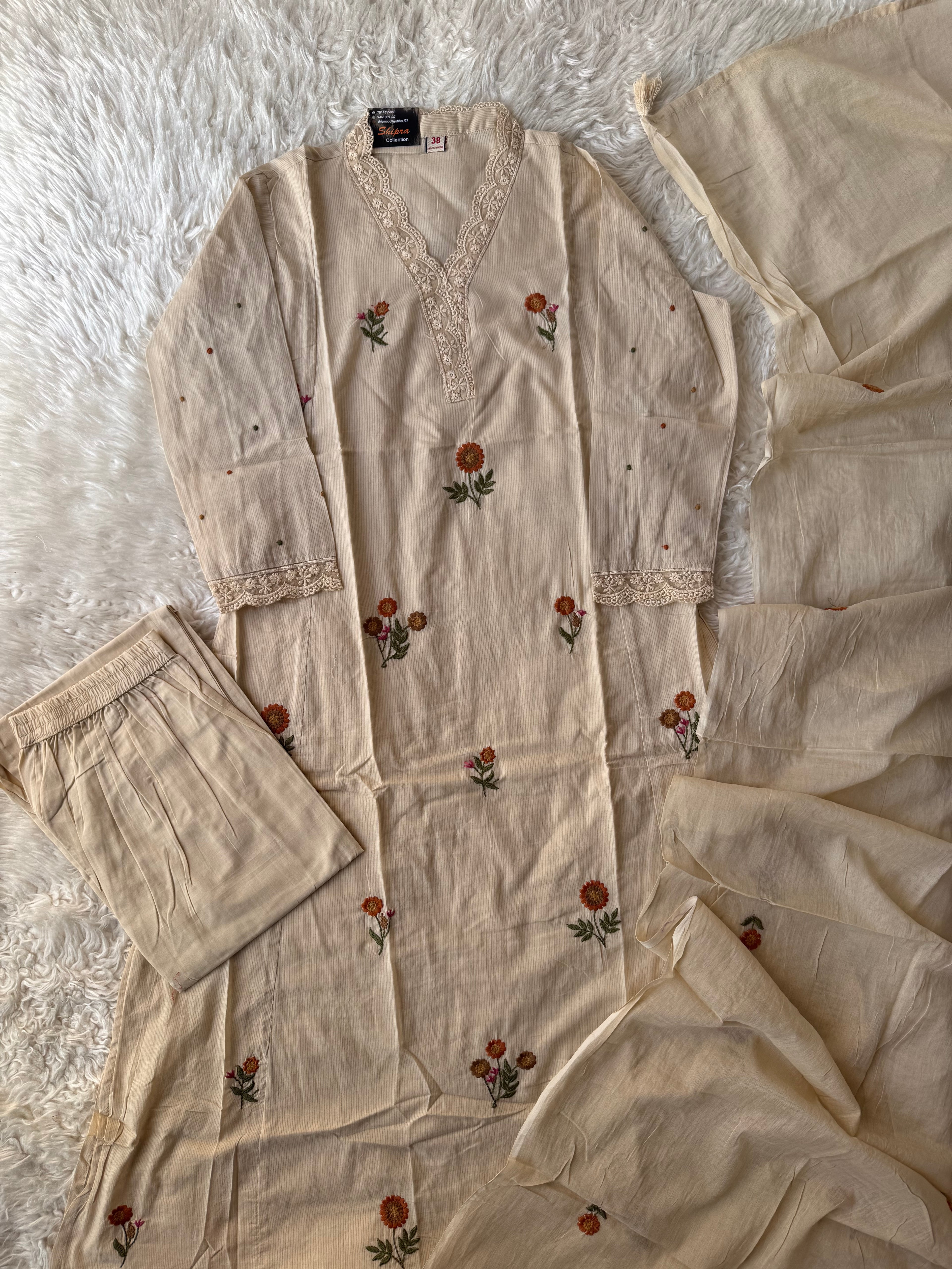 Premium Cotton Kurti Pant Dupatta Set