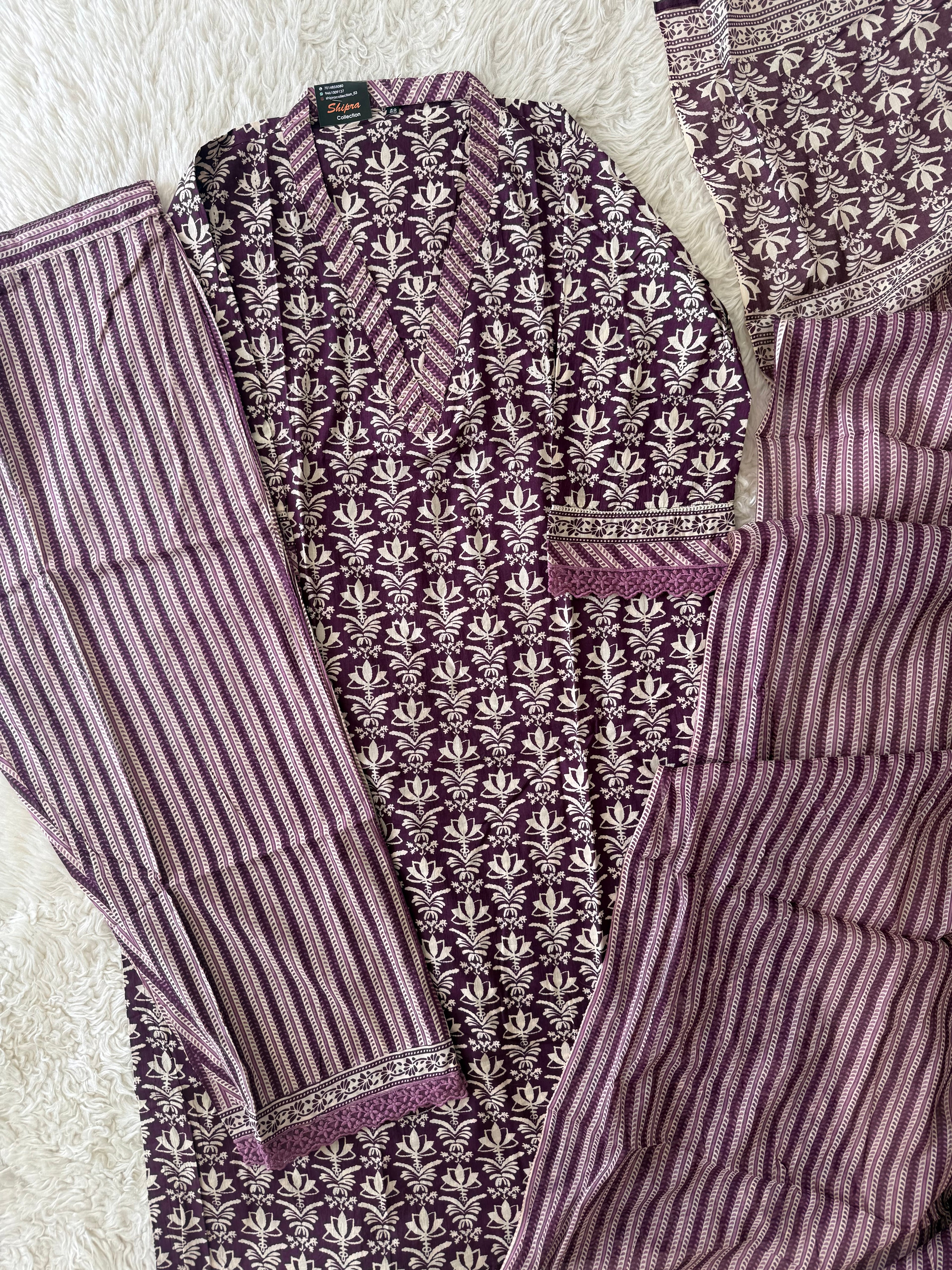 Premium Cotton Kurti Pant Dupatta Set