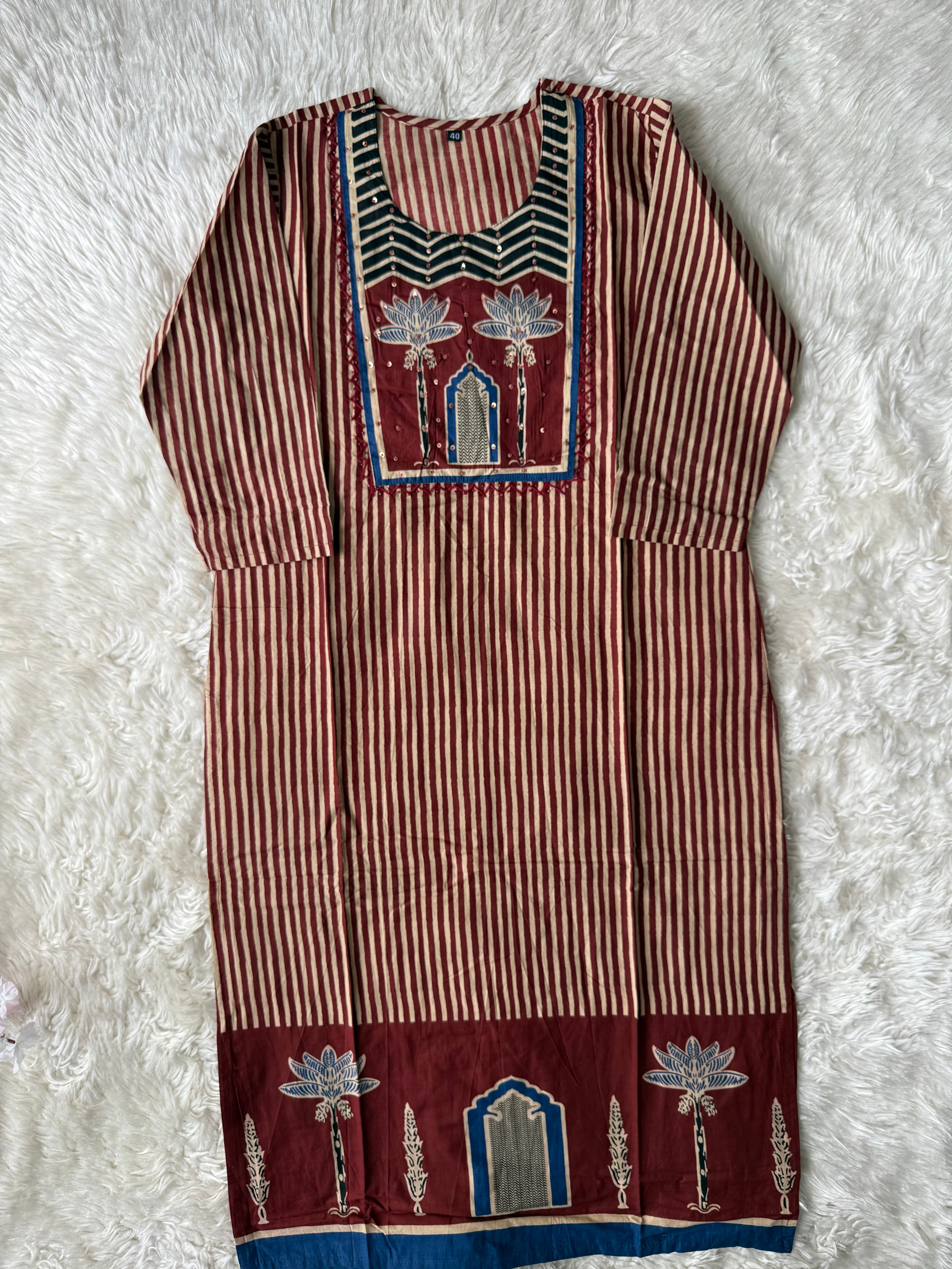 Pure Cotton Kurti Pant Dupatta Set