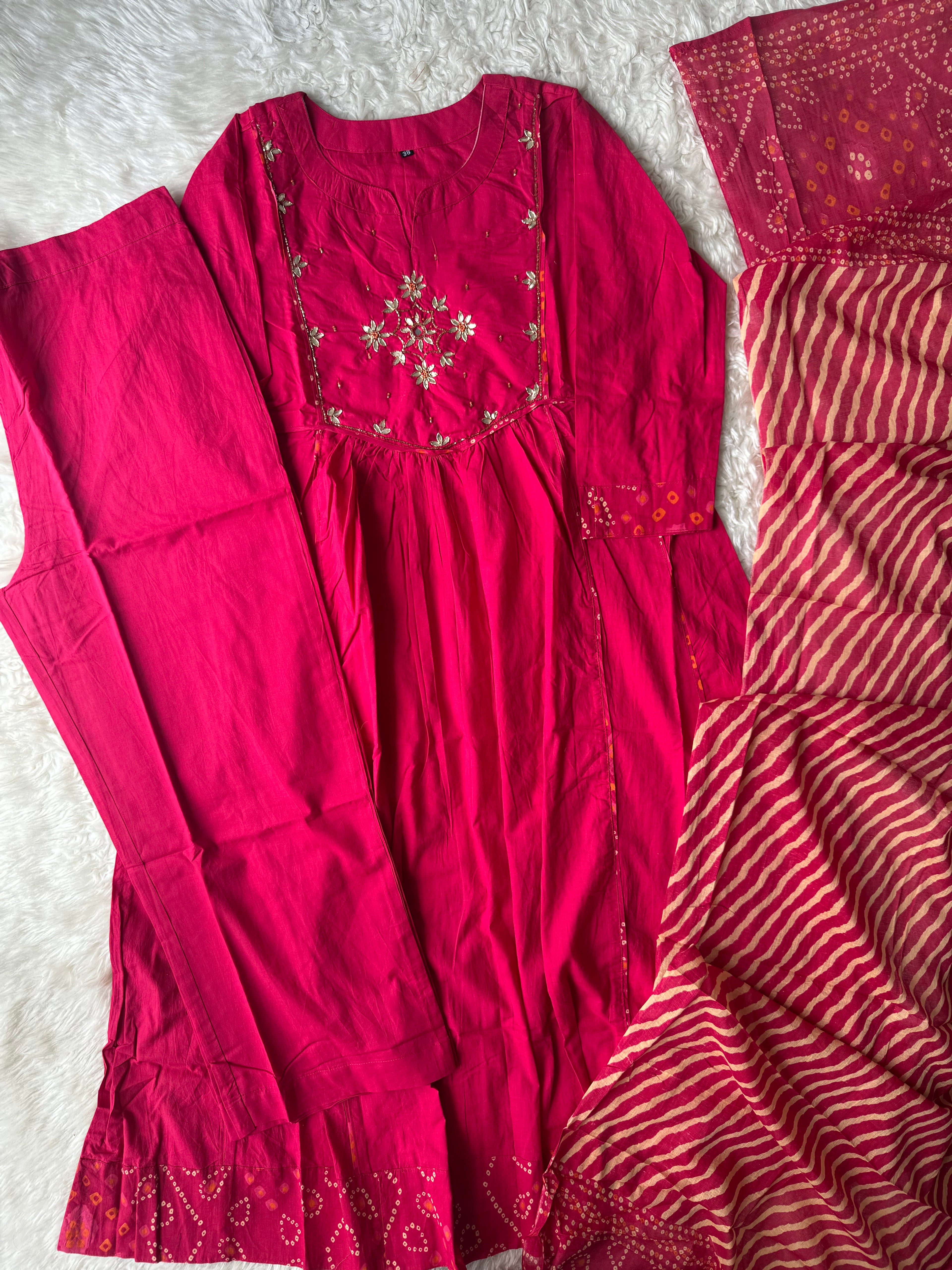 Premium Cotton Bandhani Set