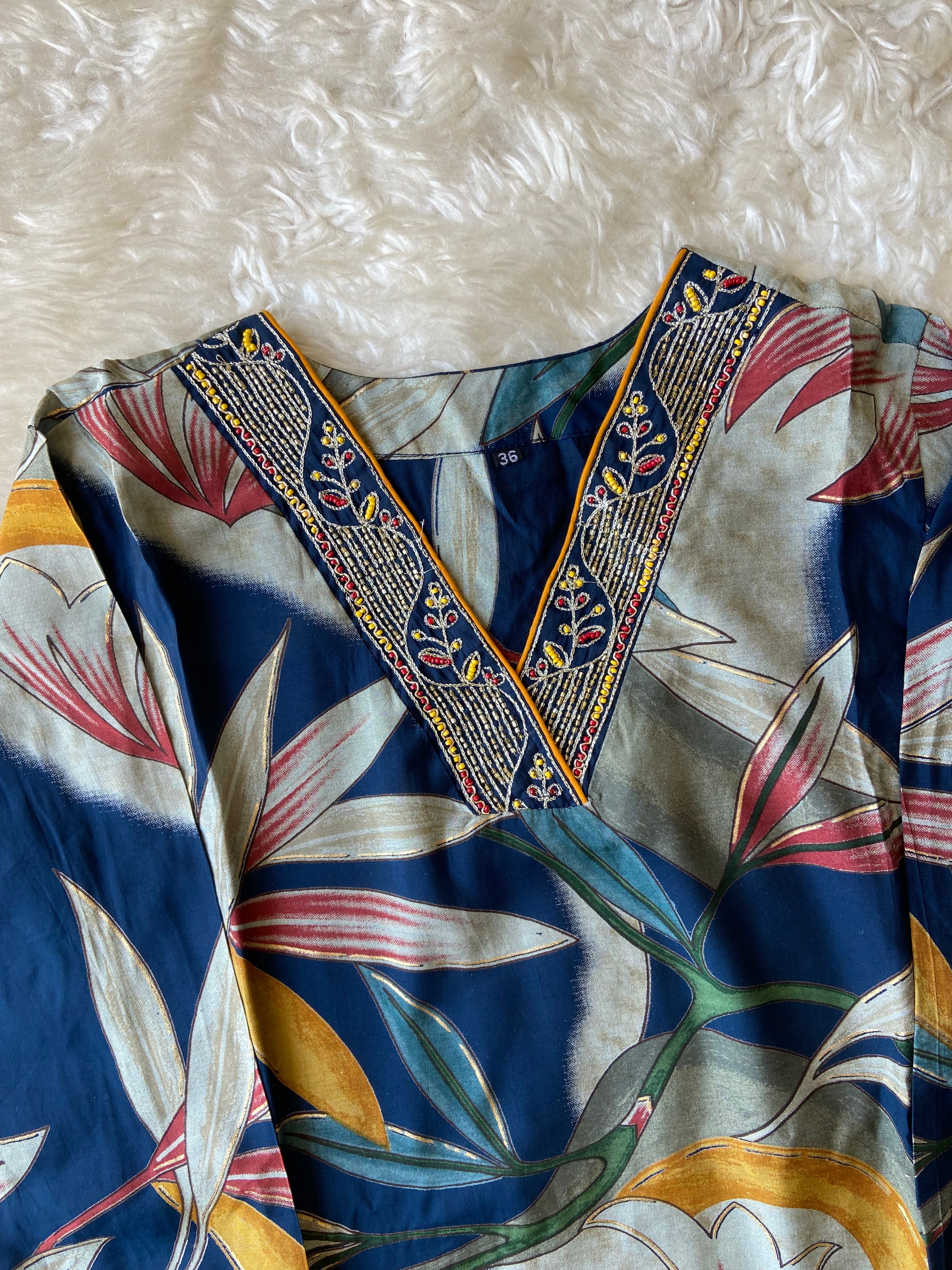 Muslin Silk Kurti Afghani Pant Dupatta Set