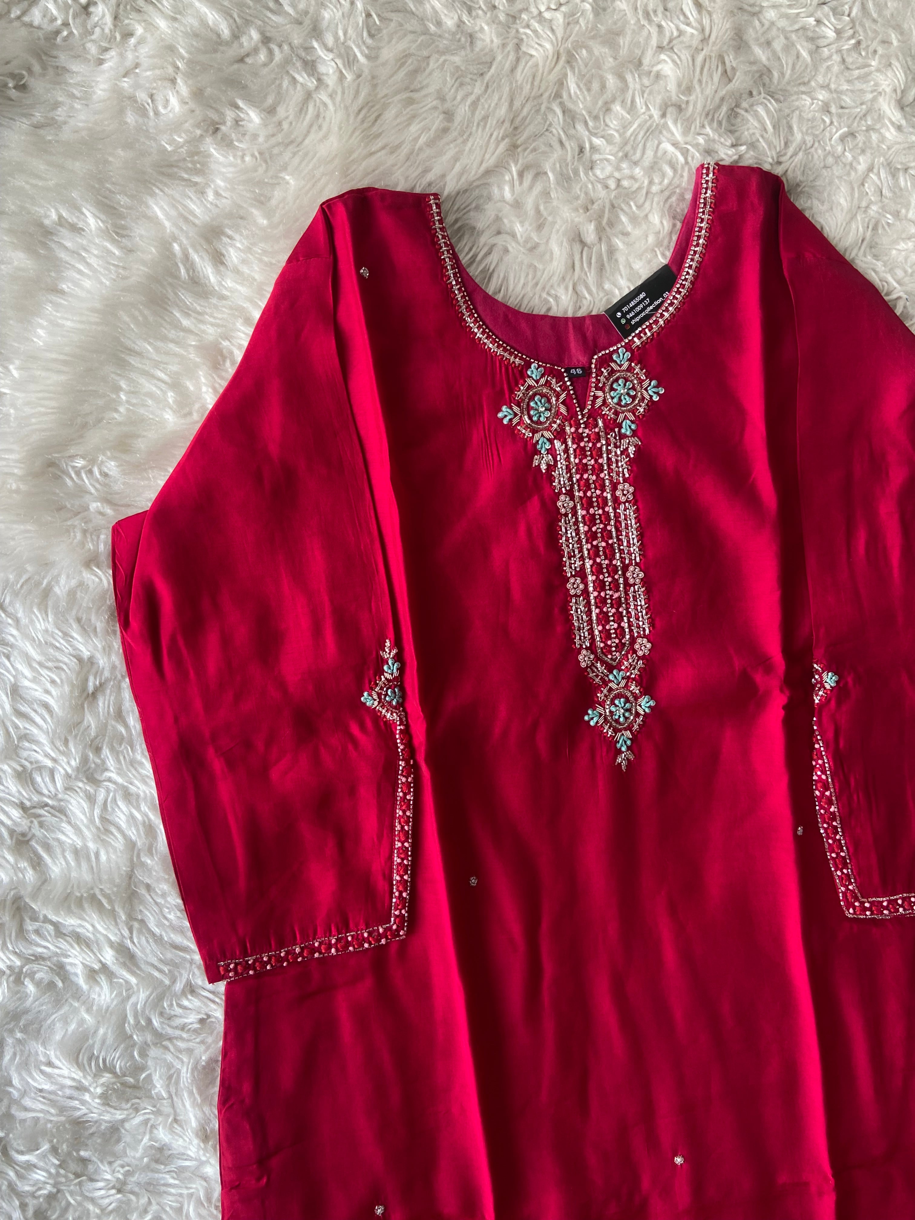 “Plus Size” Roman Silk Kurti Pant Dupatta Set