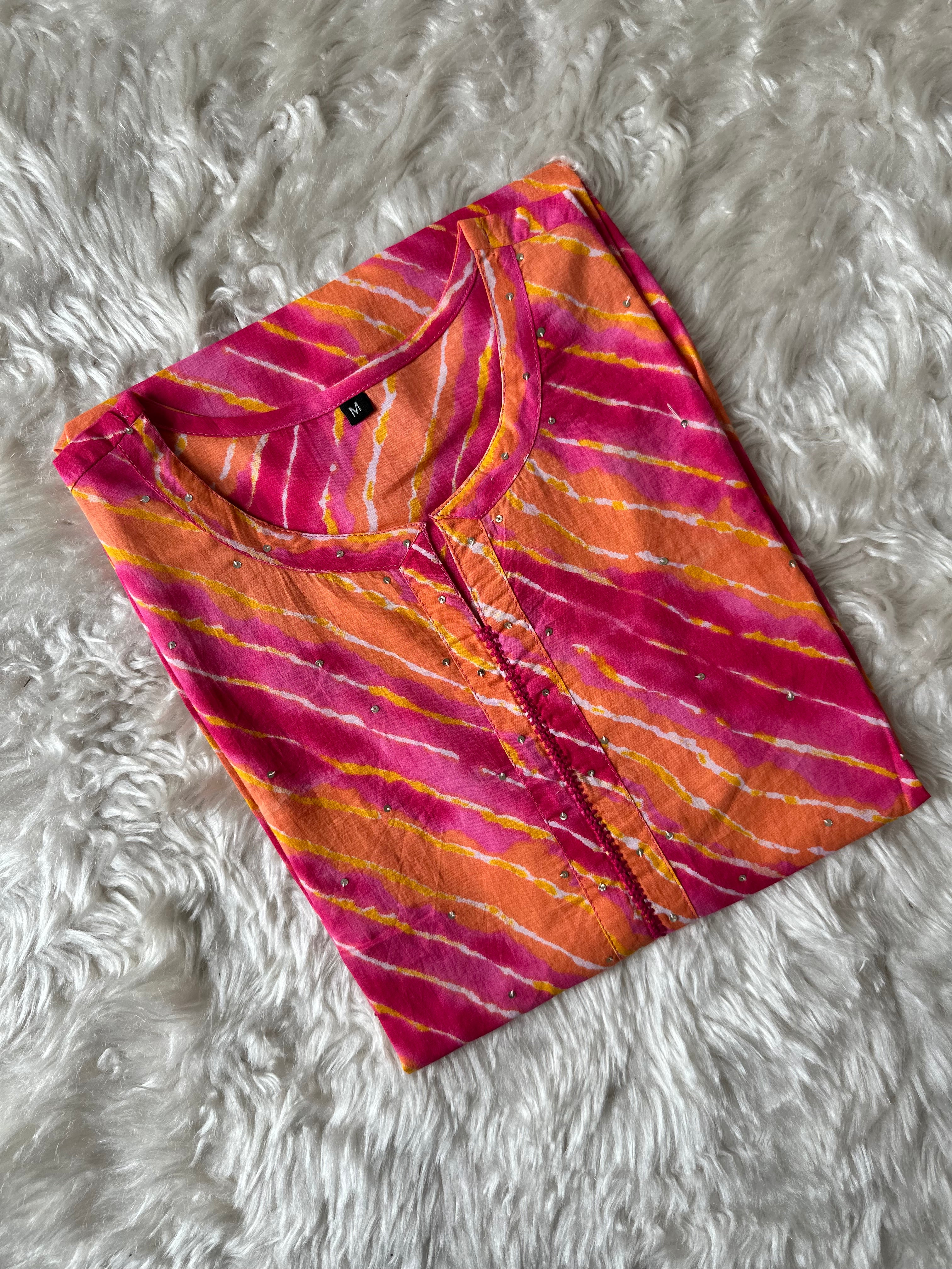 Premium Cotton Lehariya Kurti